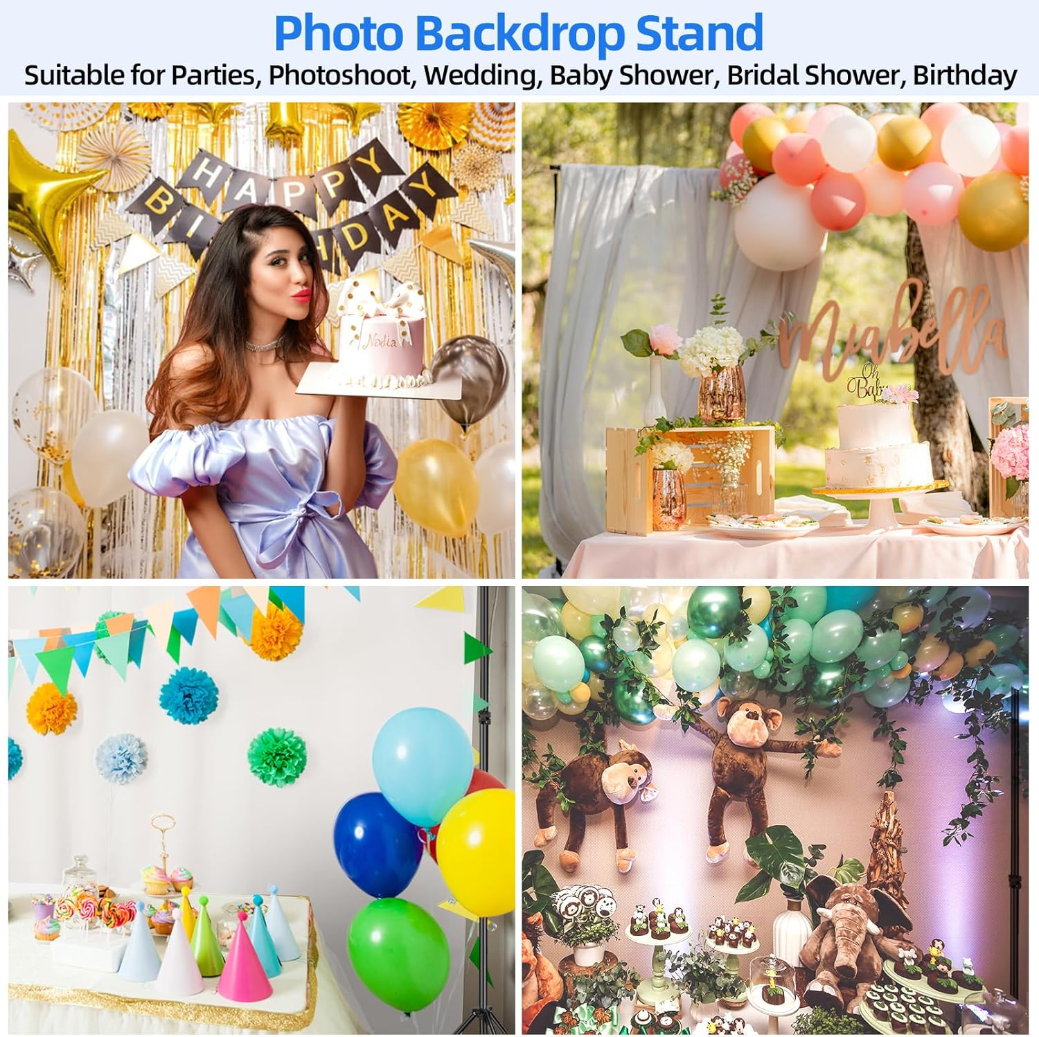 Hemmotop Photo Backdrop Stand 10x7ft Adjustable Stand for Photography