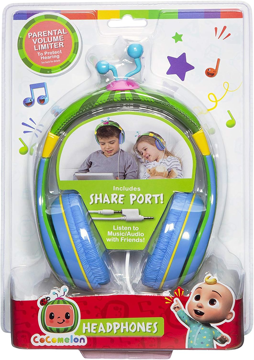 Cocomelon Toddler Headphones with Share Port for Kids