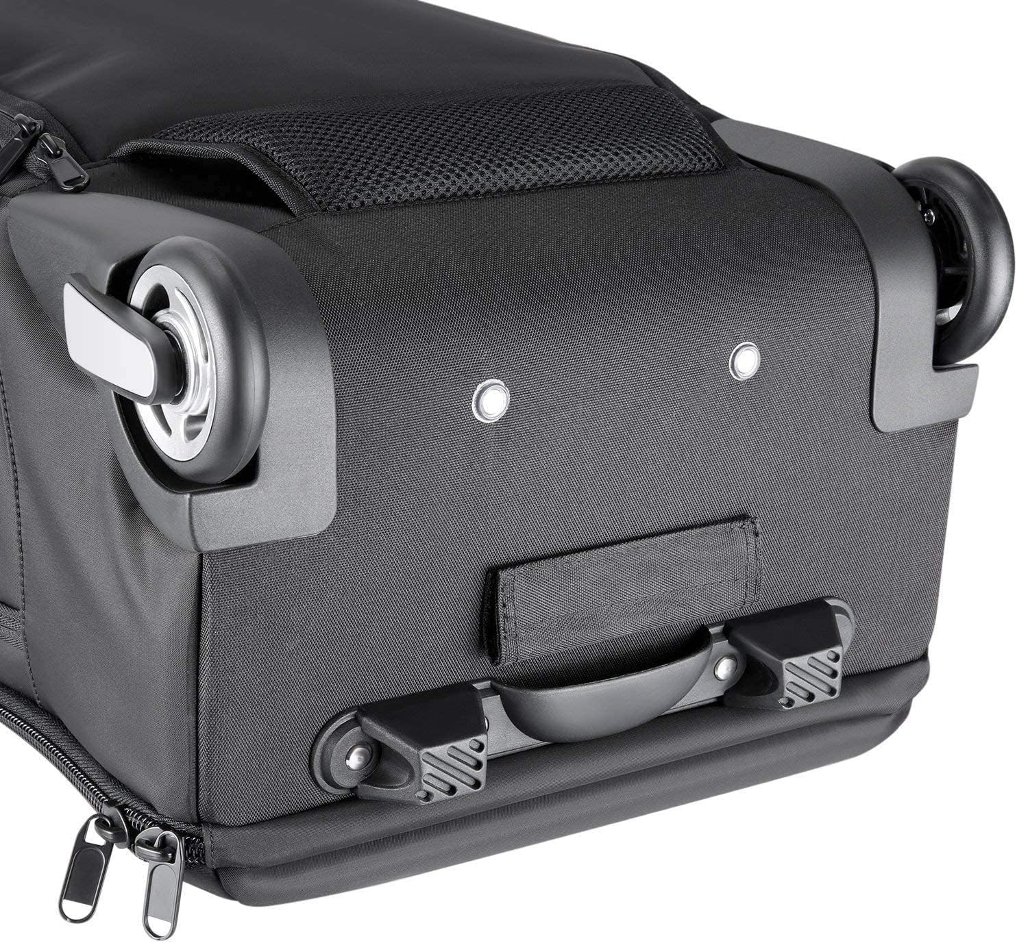 Wheeled Camera Backpack 20 with Telescoping Handle and Detachable Compartments