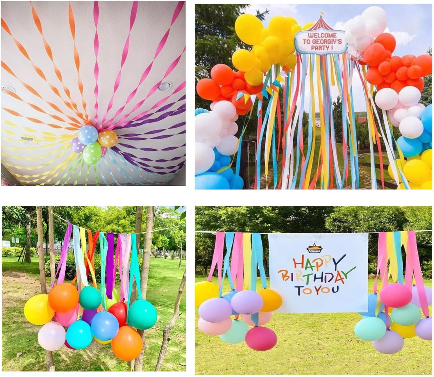 YYaaloa Crepe Paper Streamers 6 Rolls 492ft Rainbow