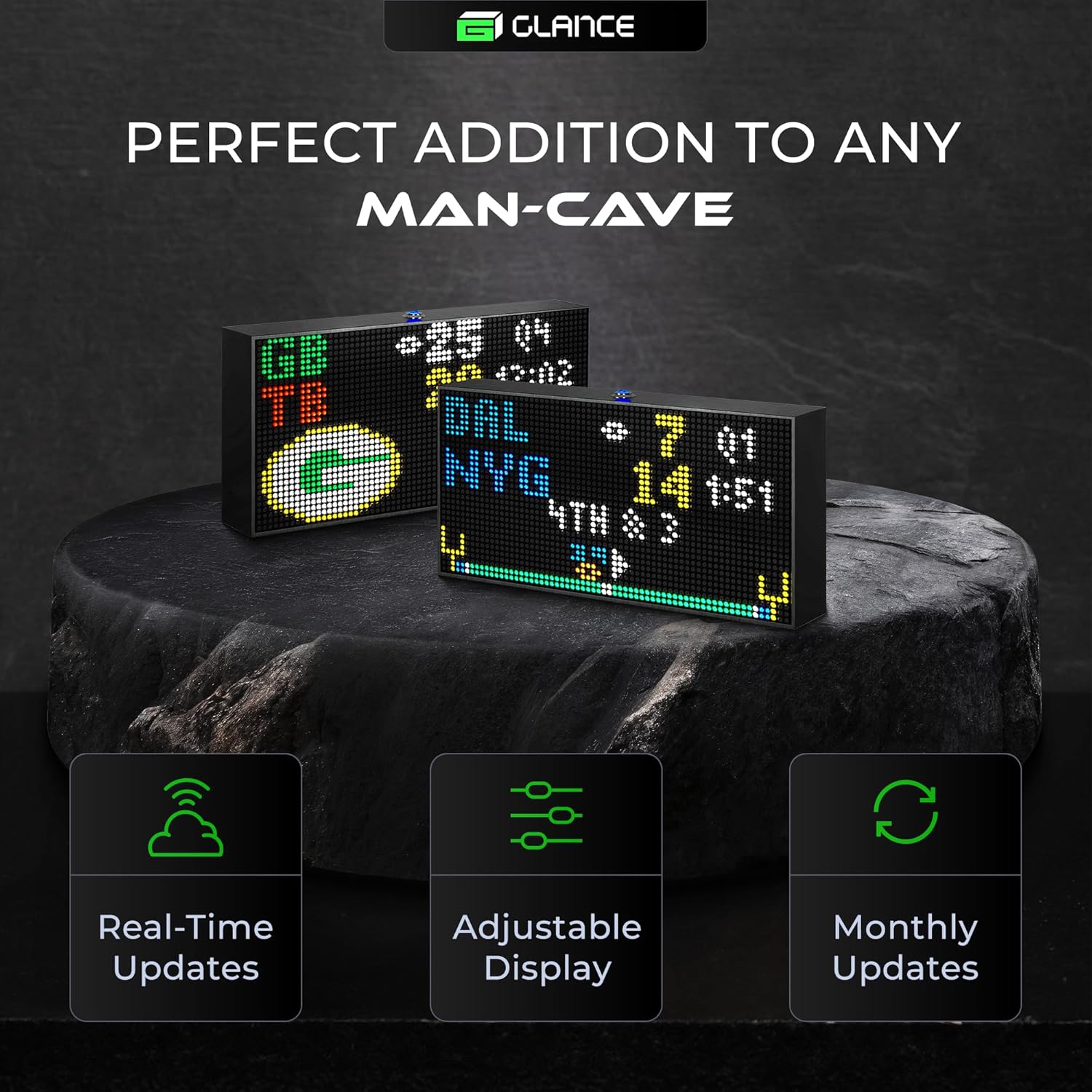 Glance LED Ticker Display - 8x4 Customizable Real Time Monitor