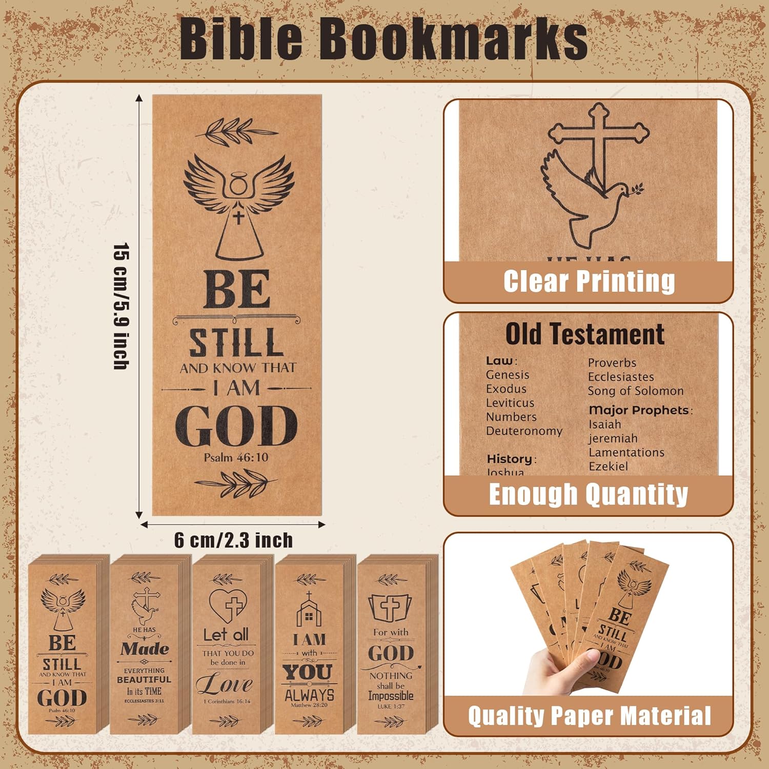 Haooryx Christian Bible Verse Bamboo Bookmark Set