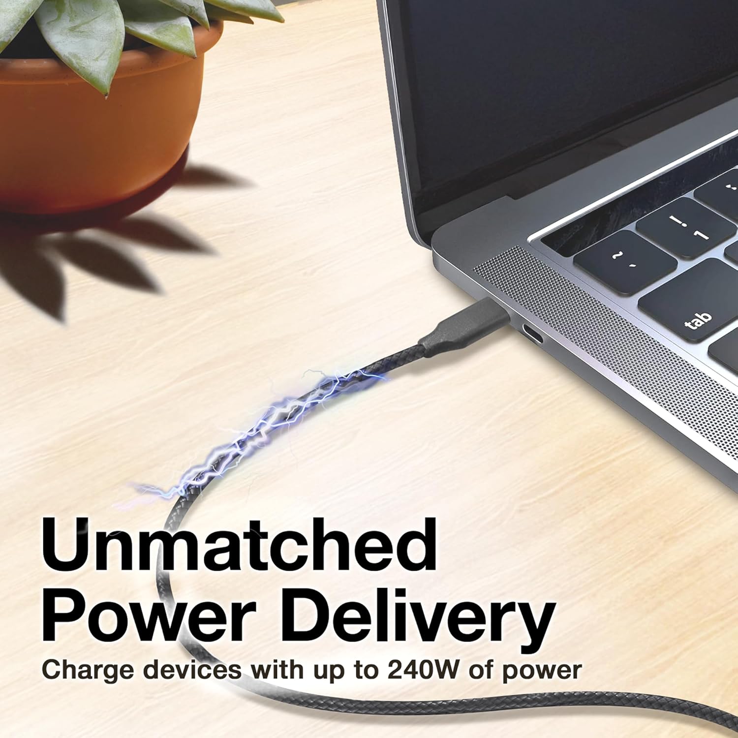 BoxWave Cable USB-C to USB-C 3ft SnapWrap for OnLyee CR1024