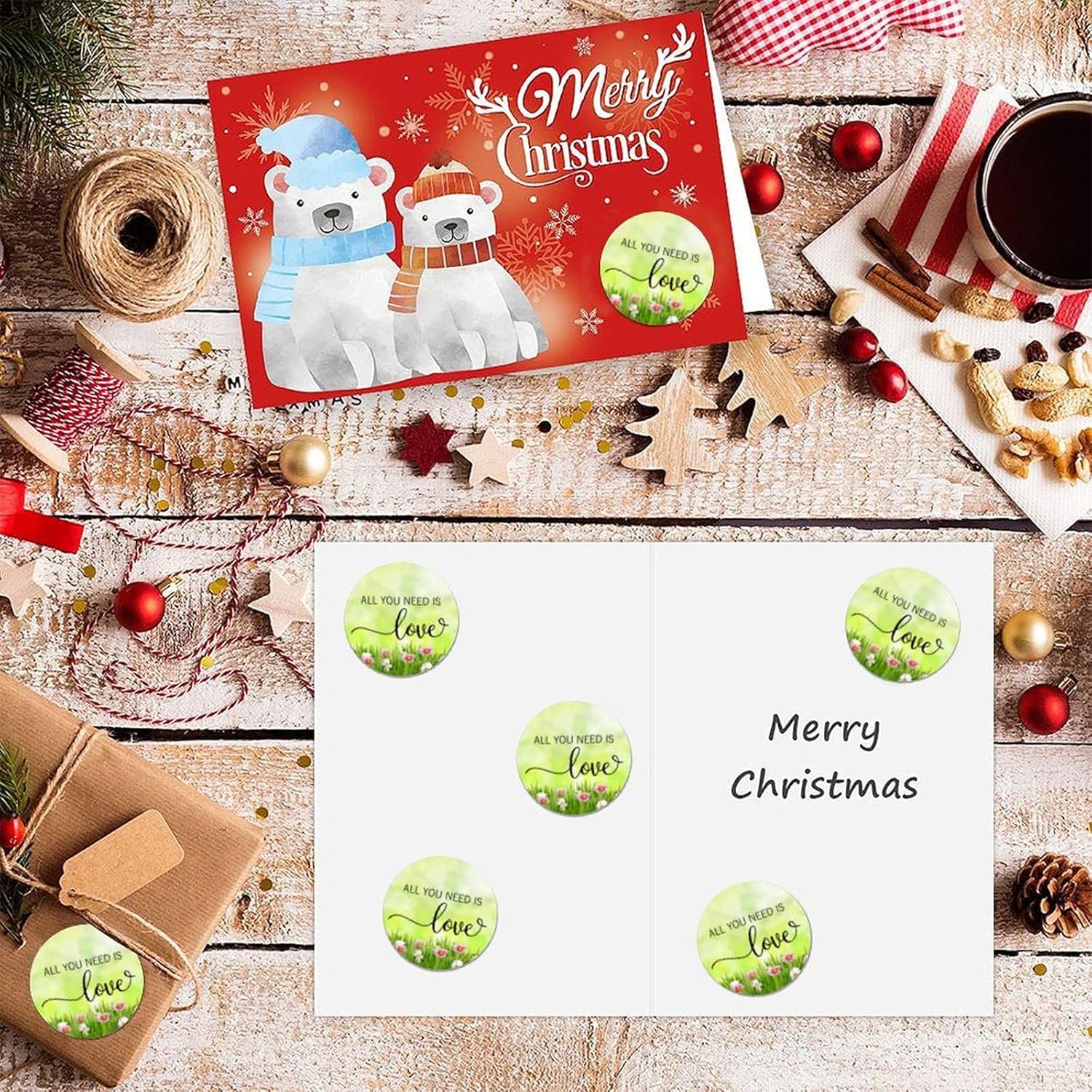 15in Round Label Stickers 100pcs Love Quotes Seals