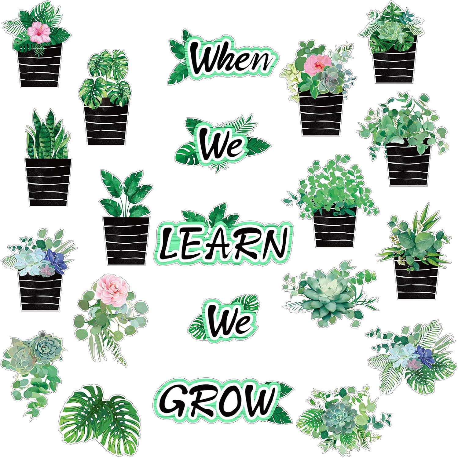 Pajean 58 Pcs Plant Bulletin Board Decorations