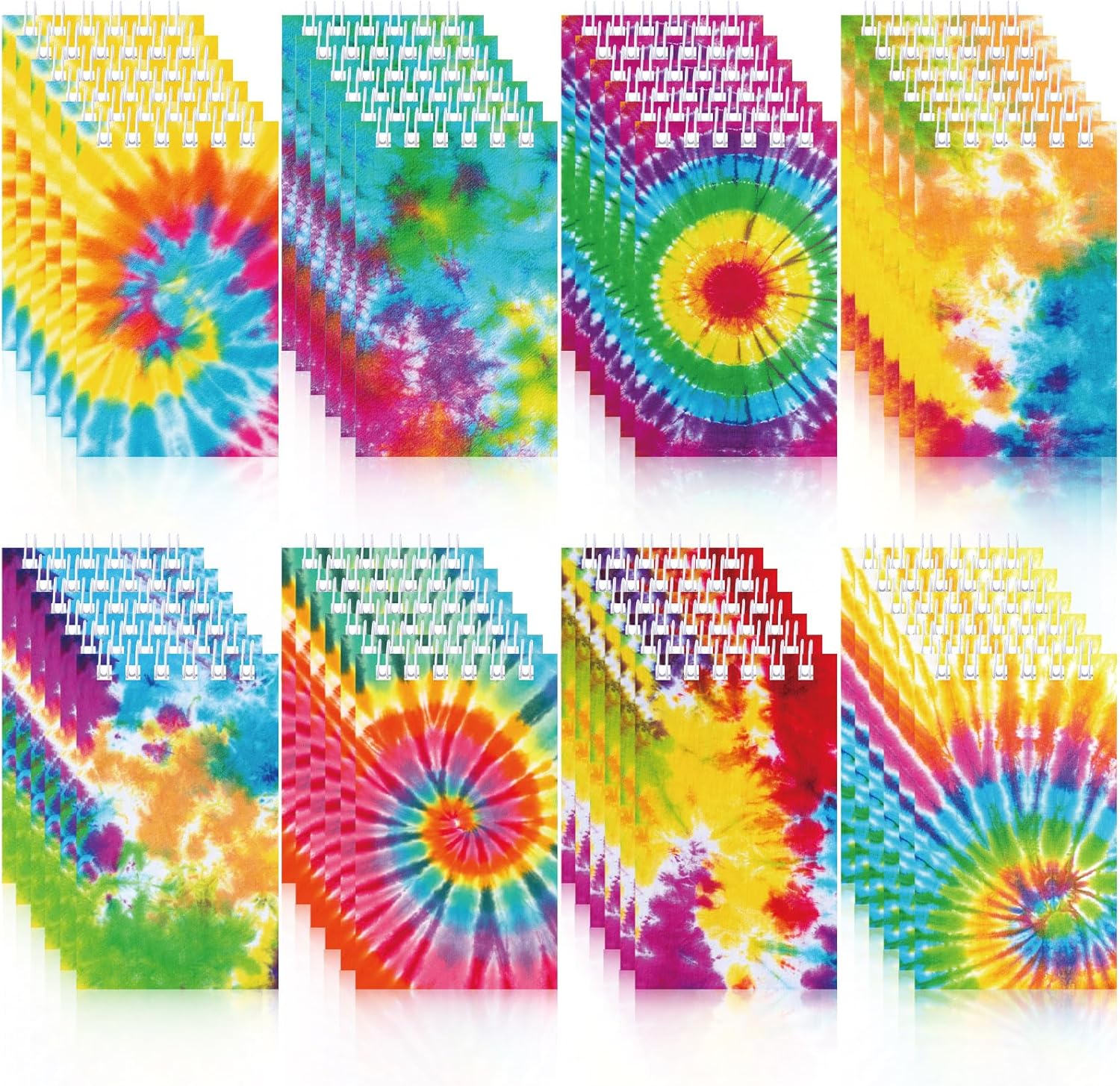 Zonon 48 Pcs Mini Tie Dye Notebooks