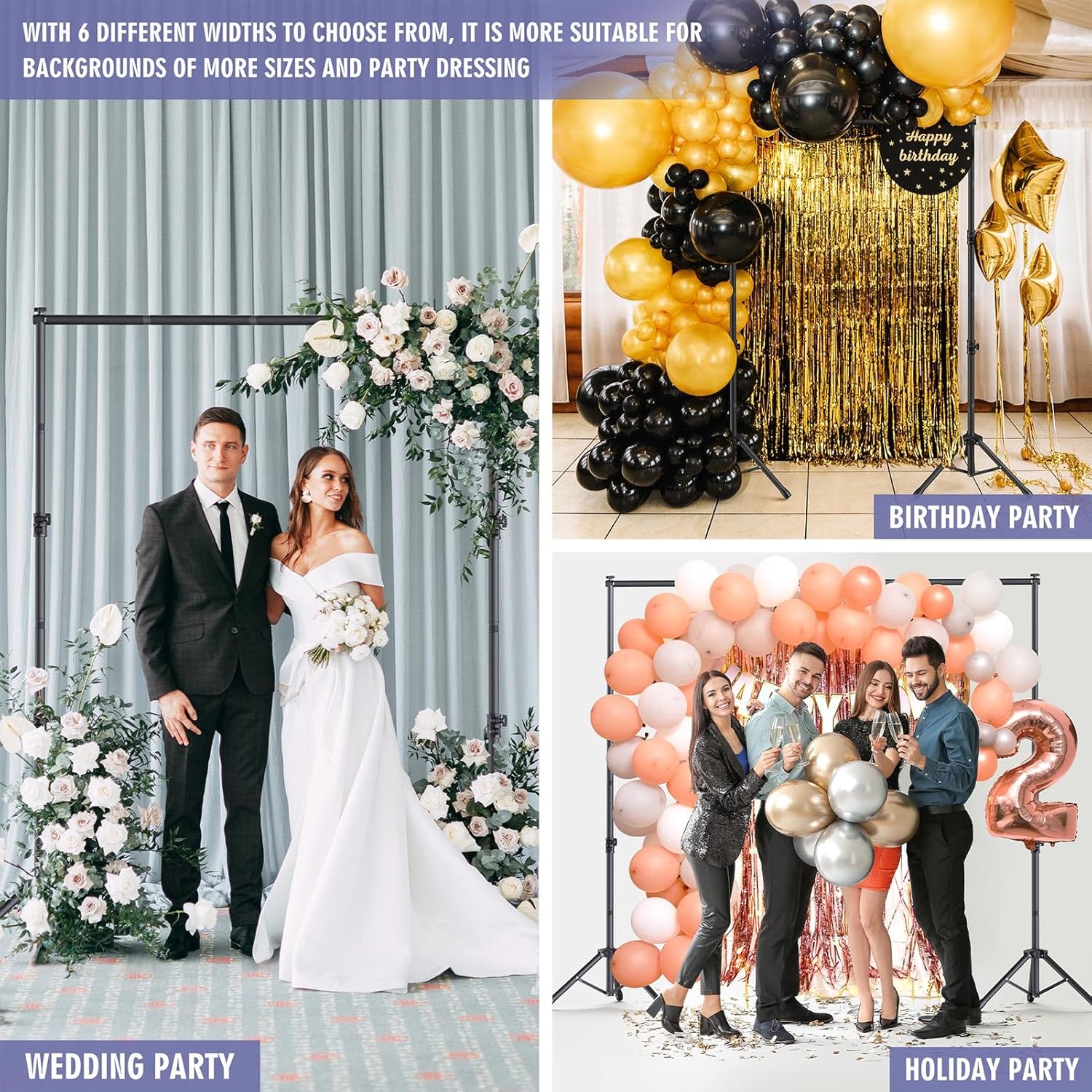 Adjustable Backdrop Stand Kit for Studio Photography and Parties