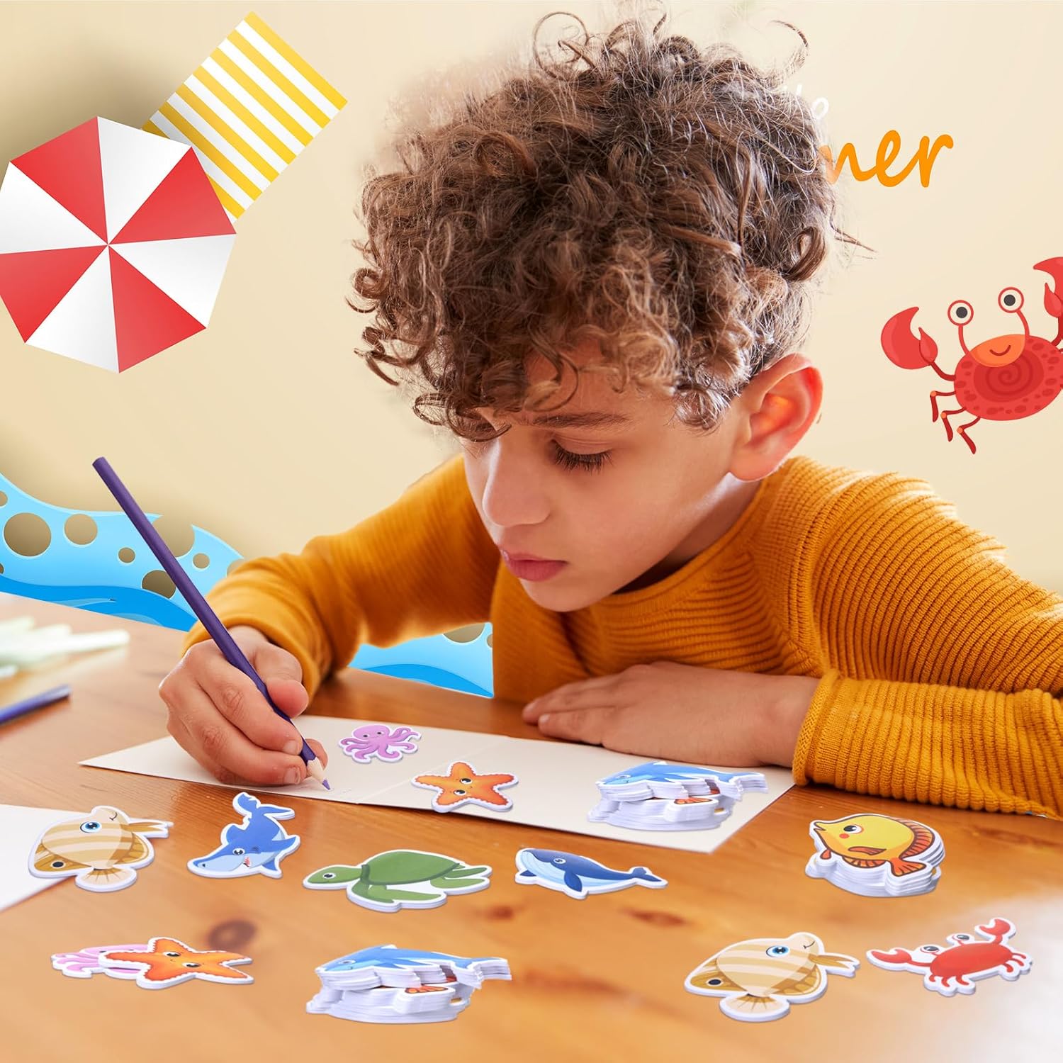 Zhanmai 60 Pack Ocean Animal Sticky Notes Set