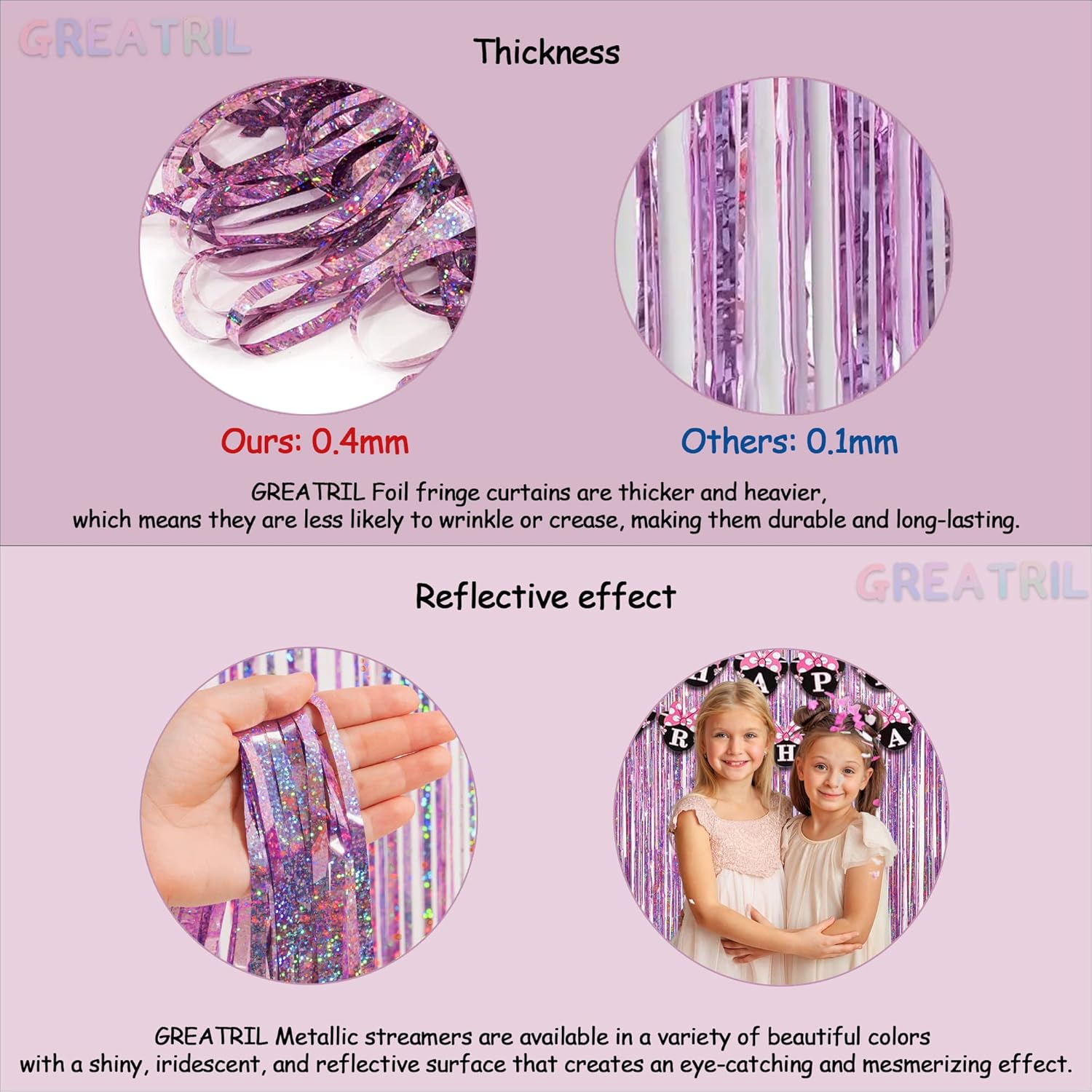 Pink Tinsel Curtain Party Backdrop - 2 Packs