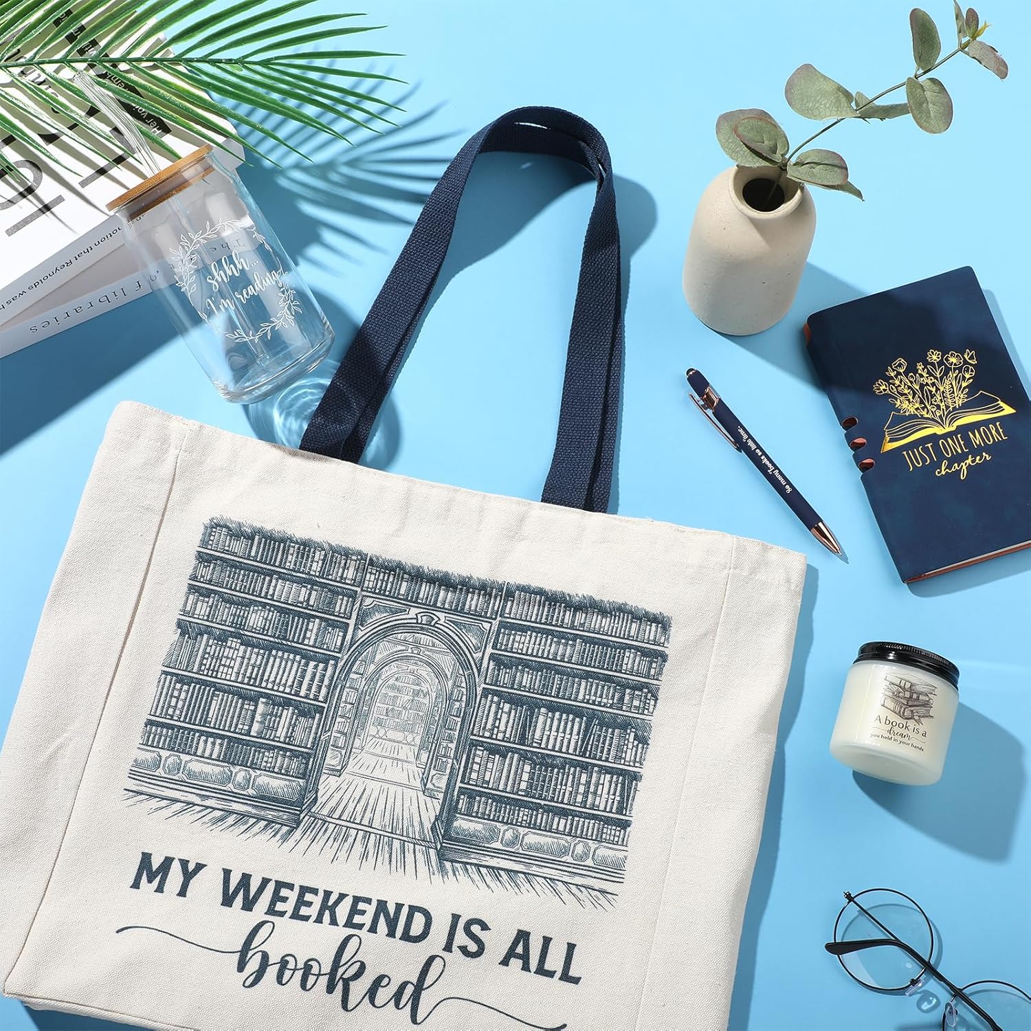 Book Lovers Gifts Set of 5 for Women Blue