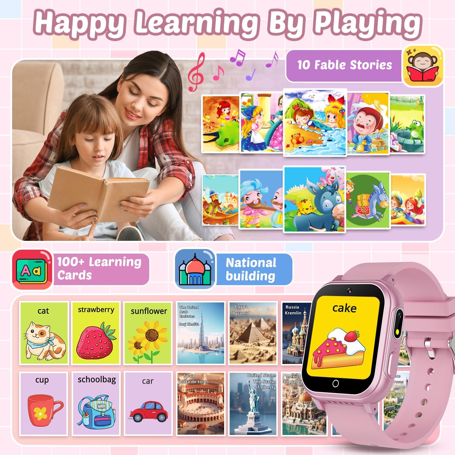 Waterproof Smart Watch for Kids with 32 Games