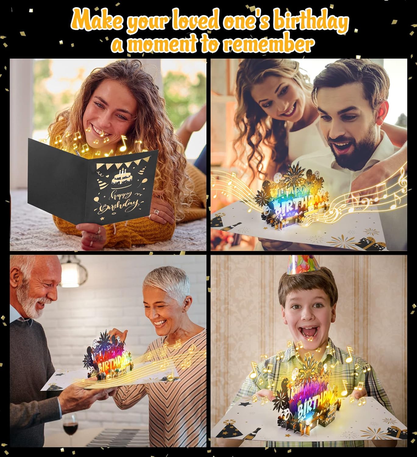Musical Pop Up Birthday Card with LED Light and Happy Birthday Music