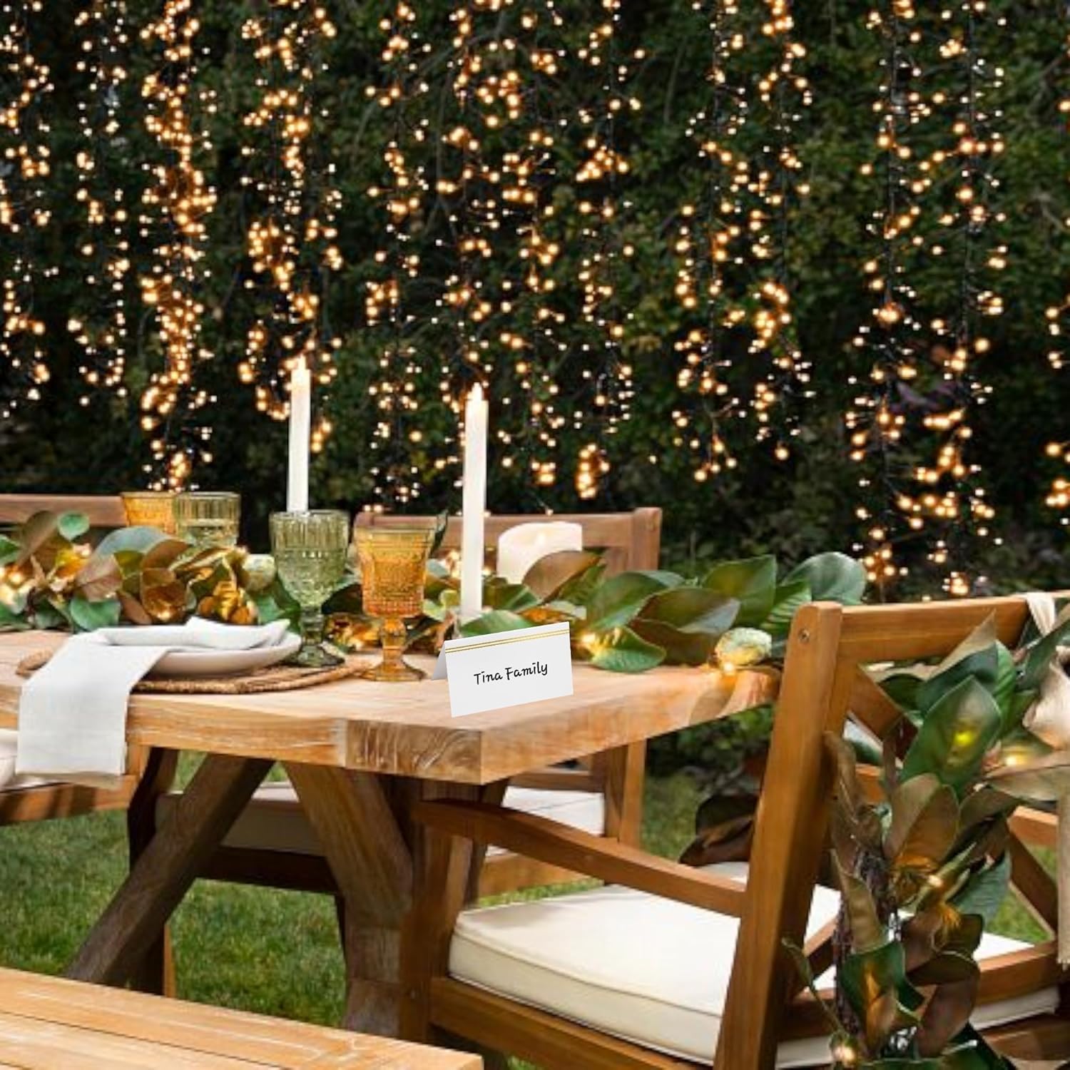 EVASTER Place Cards with Gold Foil Border Pack of 100