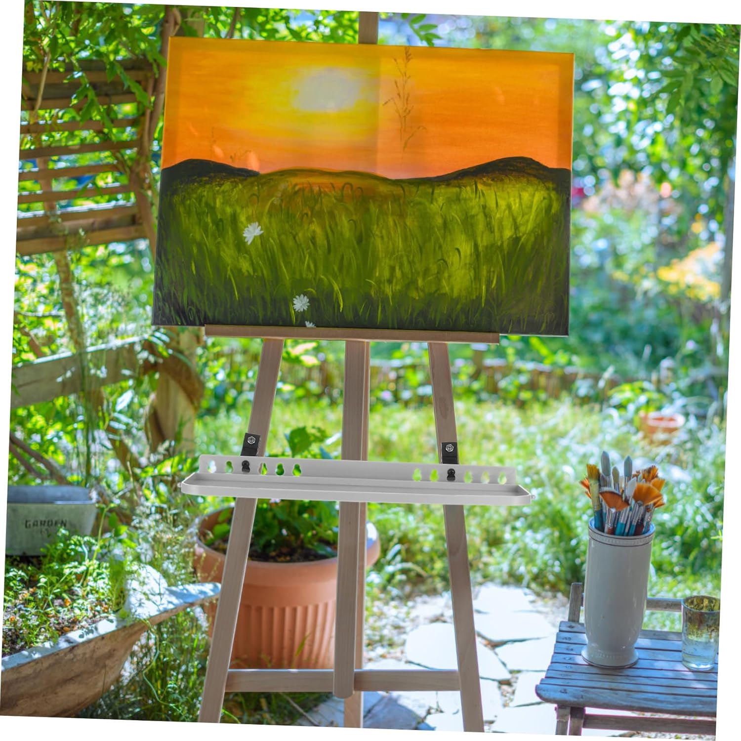 Portable Easel Tray for Paint Brushes and Tools Storage