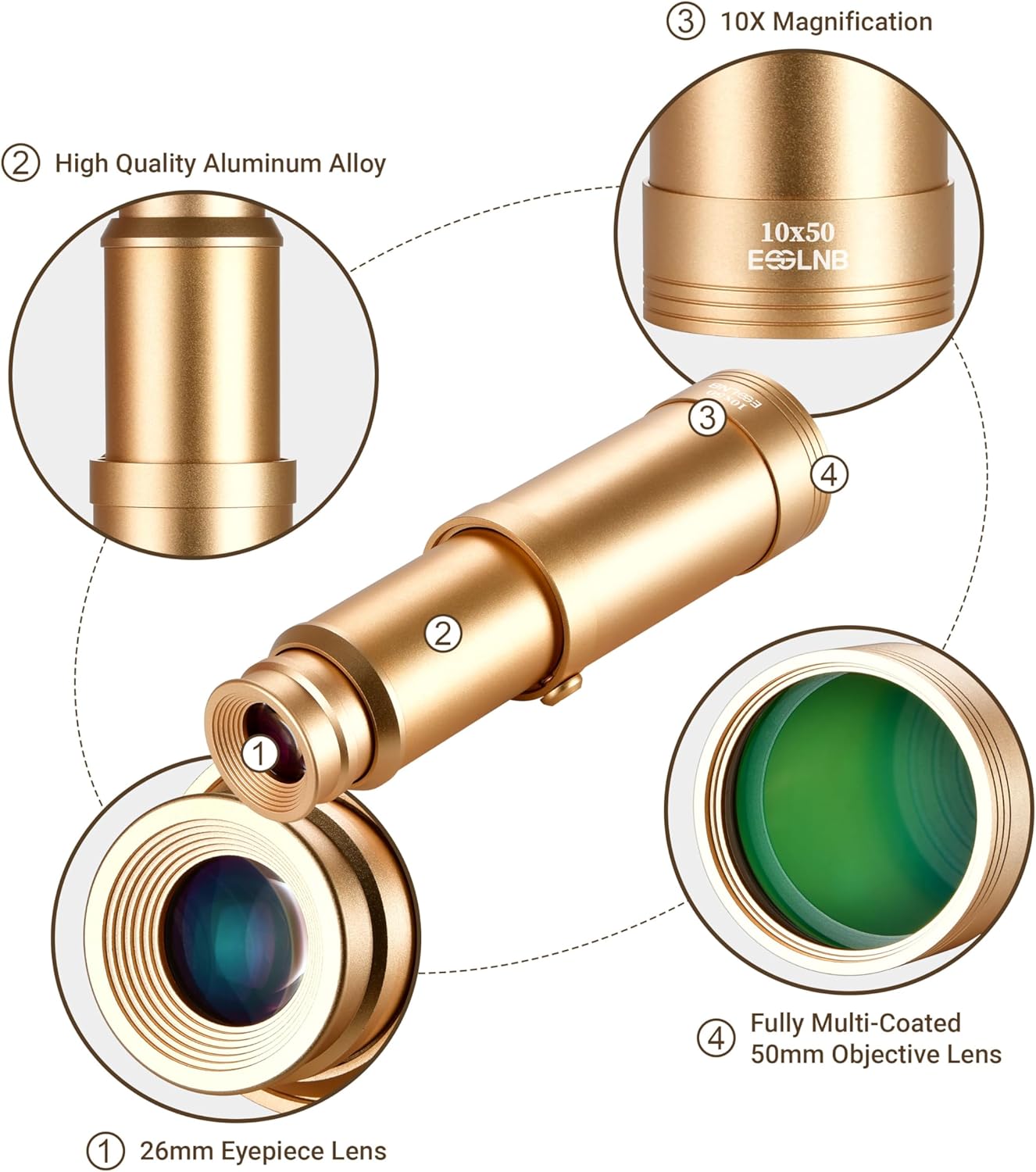 ESSLNB Pirate Monocular Telescope 10x50