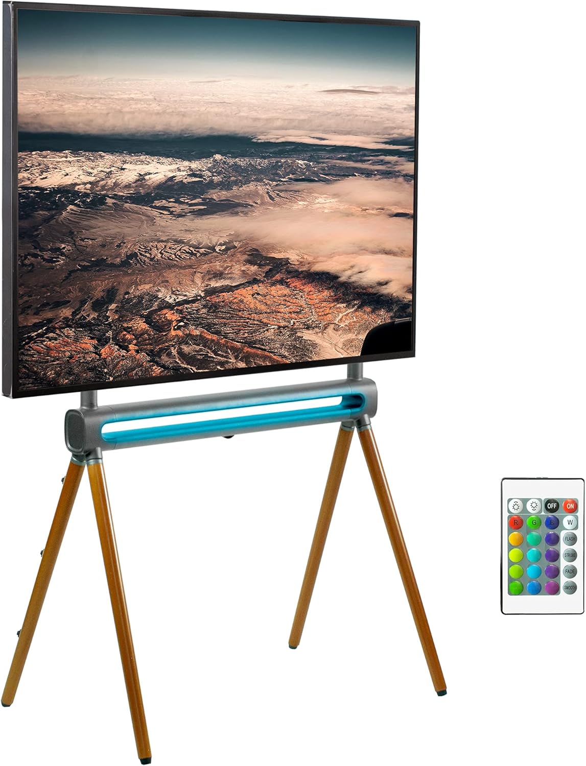 VIVO Artistic Easel TV Stand with RGB Lighting