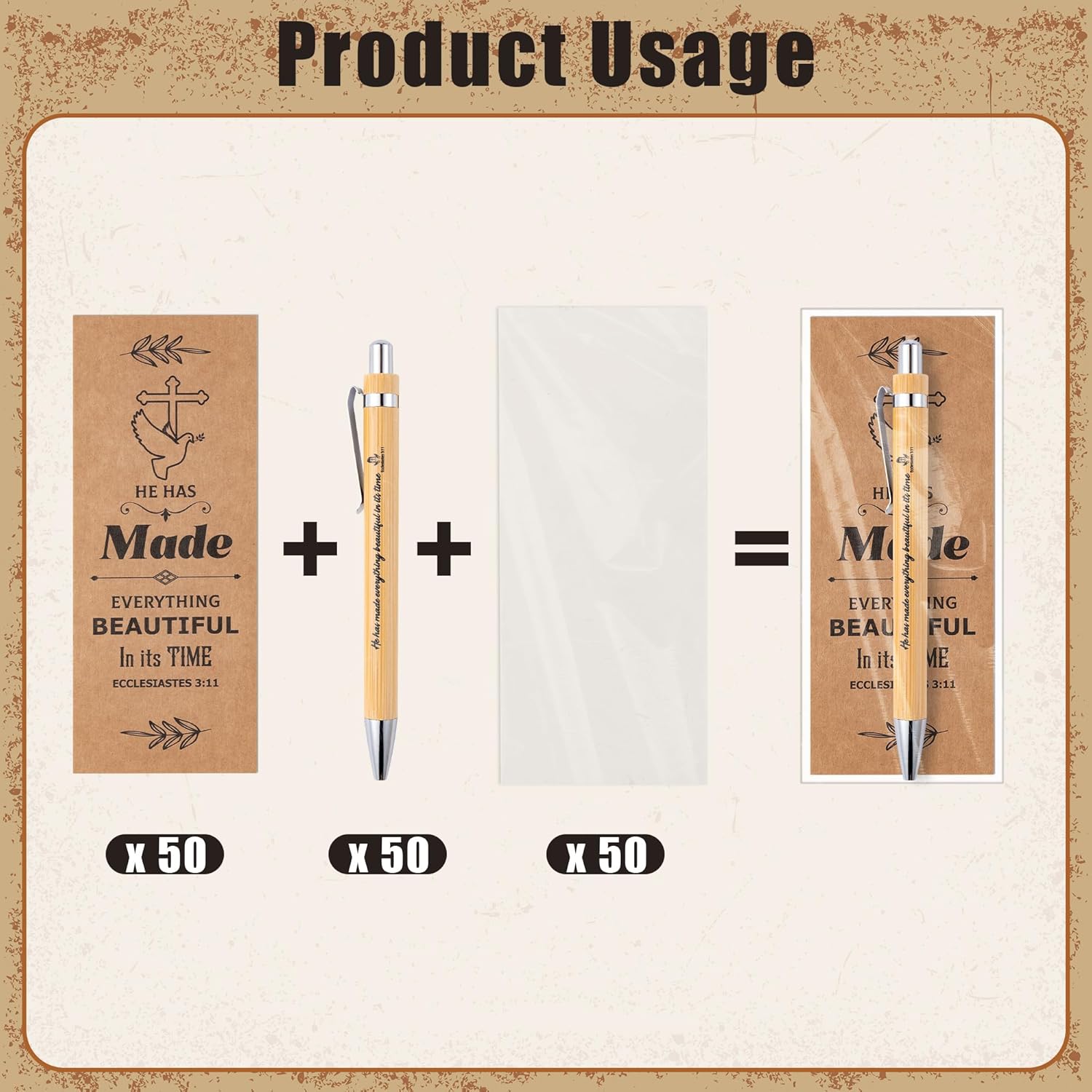 Haooryx Christian Bible Verse Bamboo Bookmark Set