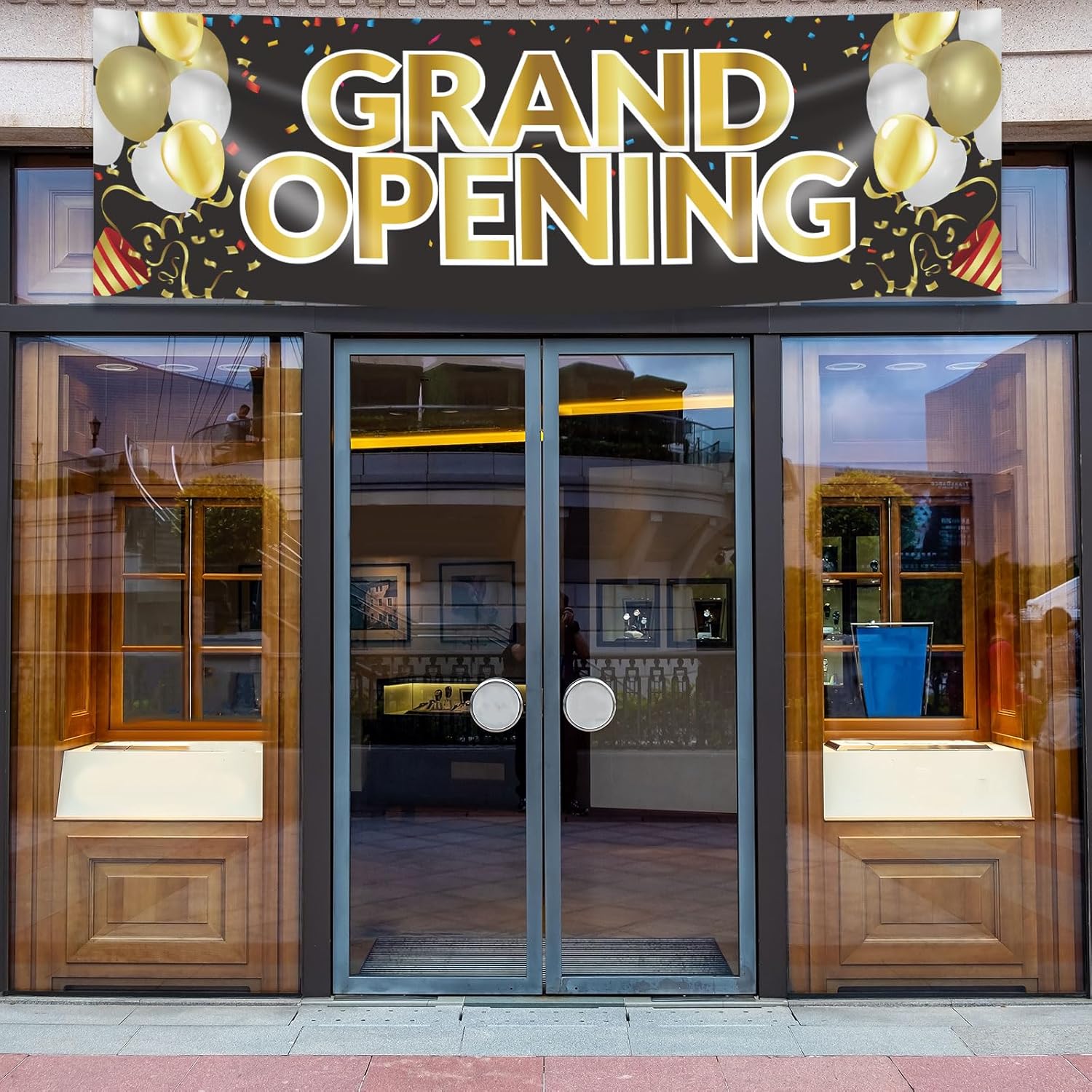 Grand Opening Banner 3x10 ft Oxford Cloth Sign and Hanging Rope