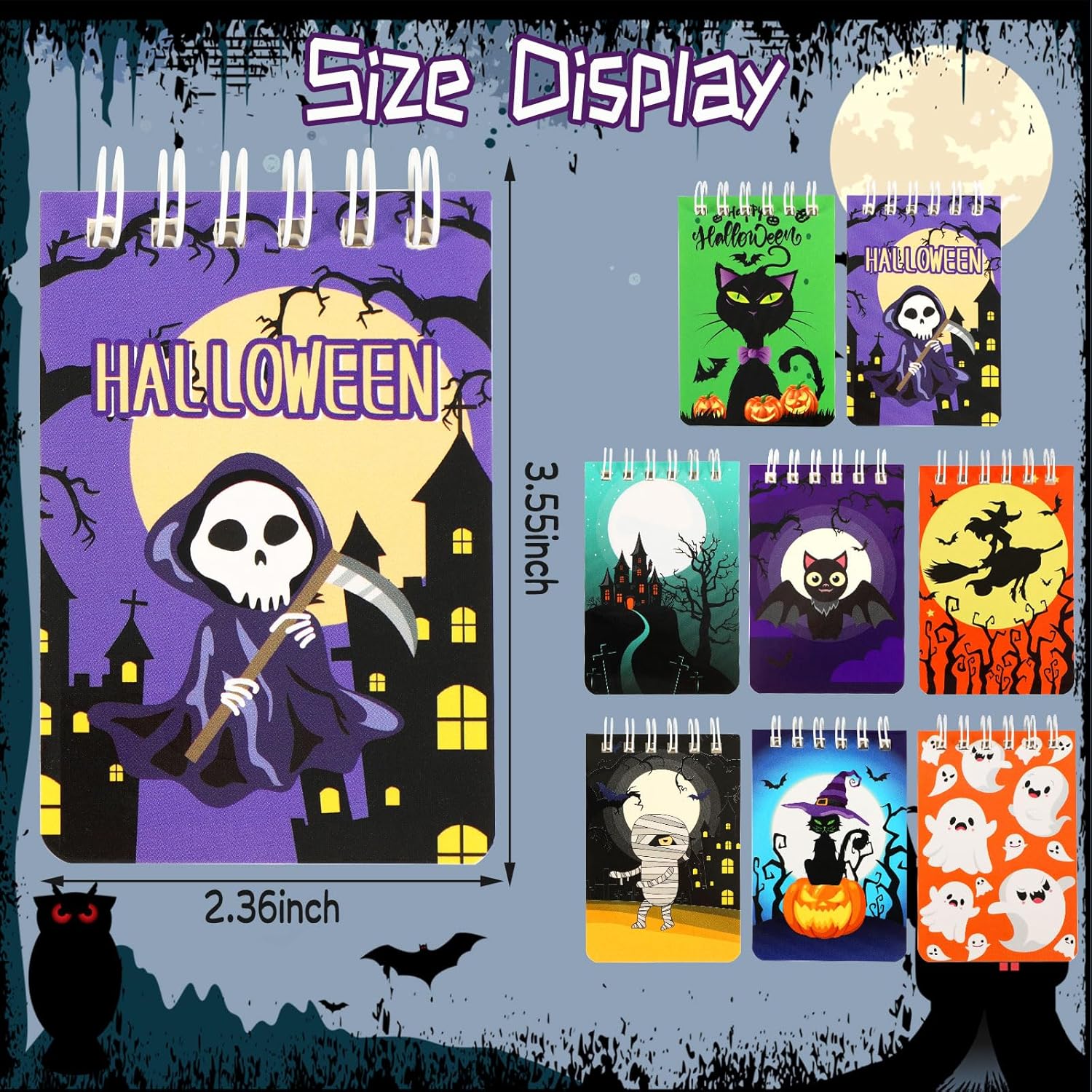 MARFOREVER 24 Pcs Halloween Notepads Set