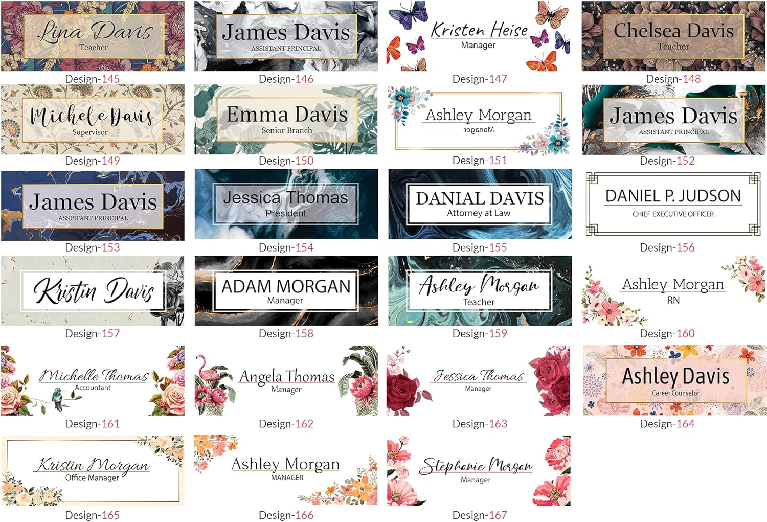 Frosted White Name Plate with Wooden Stand - Personalized Acrylic Desk Sign