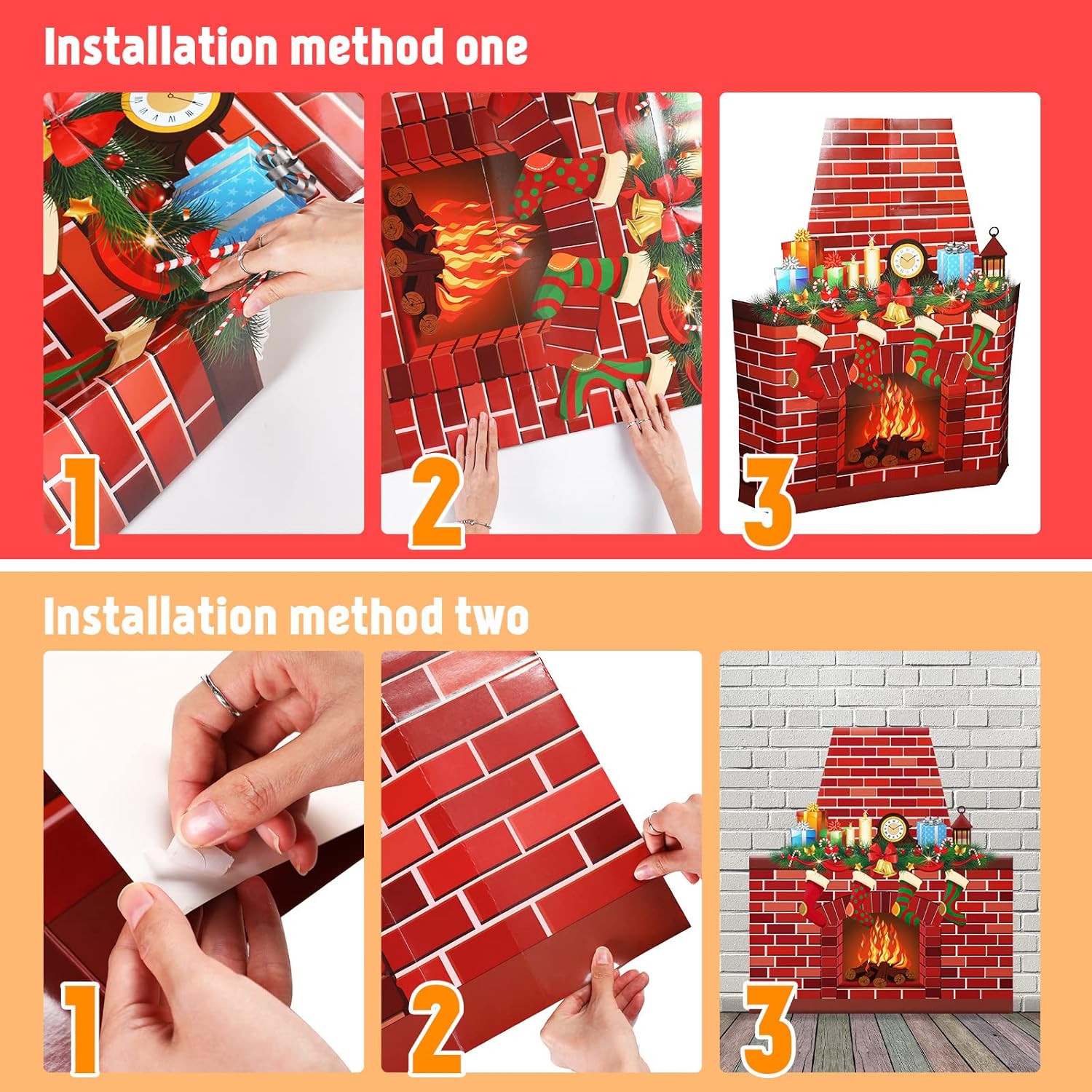 TaoBary Christmas Bulletin Board Fireplace Decoration Set