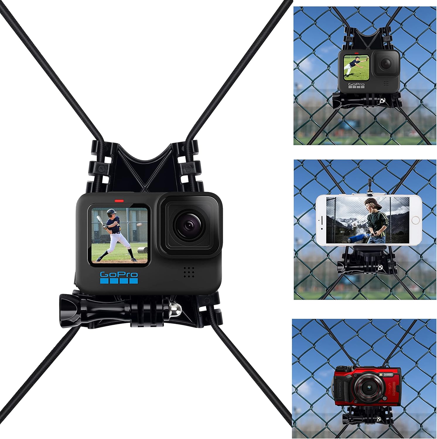 Suptig Net Fence Tree Pole Mounts - GoPro Phone Compatible