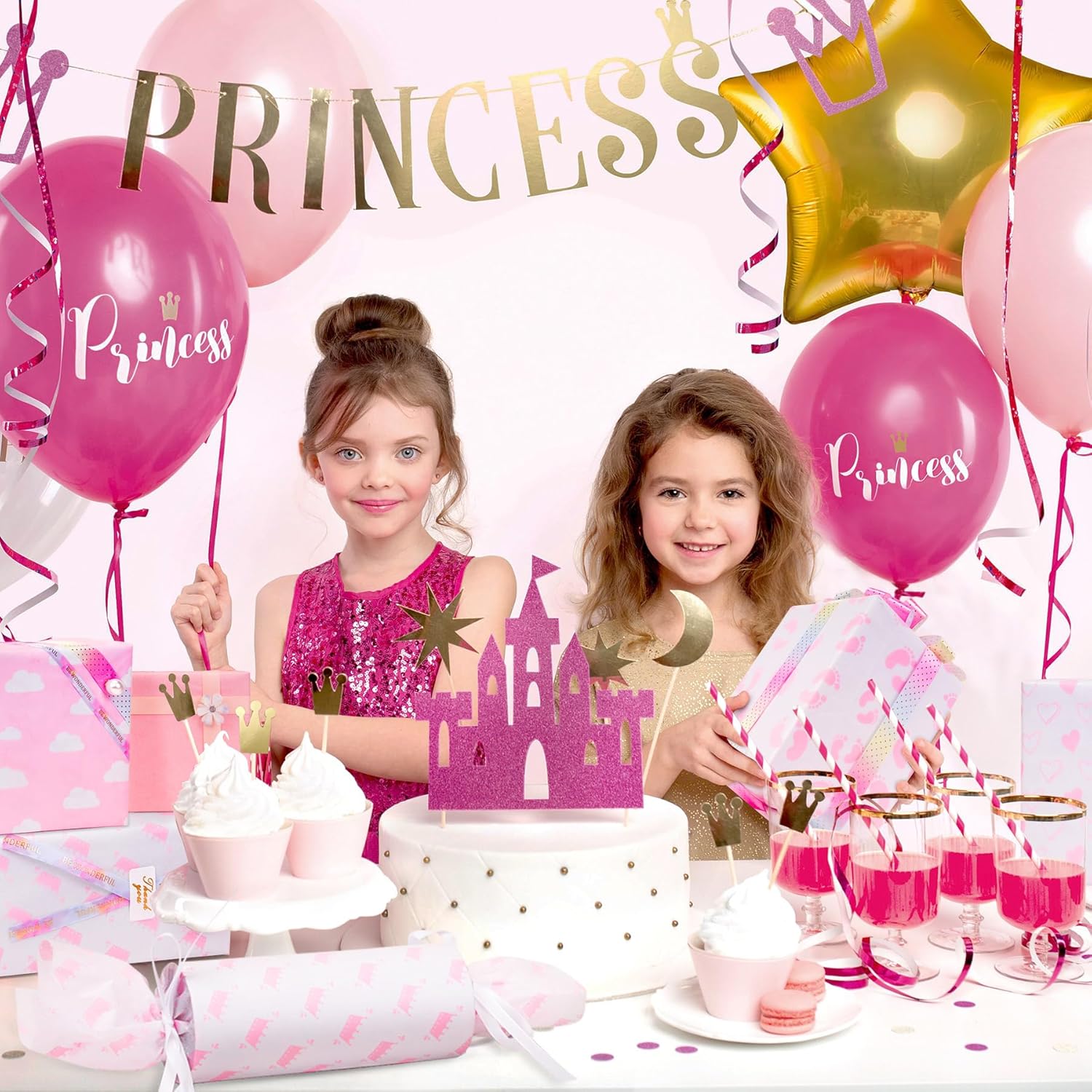 Larcenciel Tissue Paper 50 Pcs Baby Feet Print Pink for Gift Wrapping