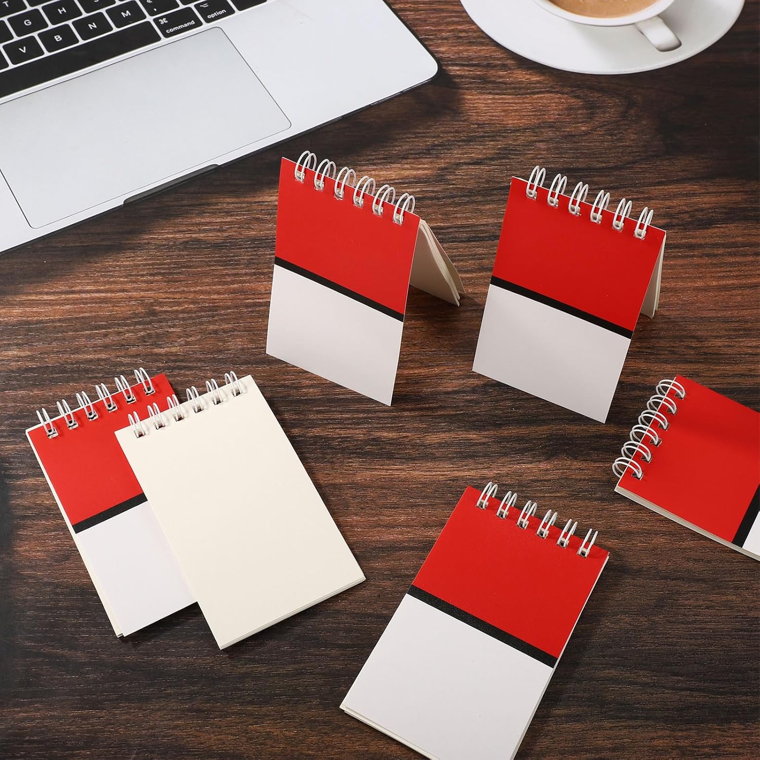 24pcs Mini Spiral Notebooks Red White Cartoon Anime Theme