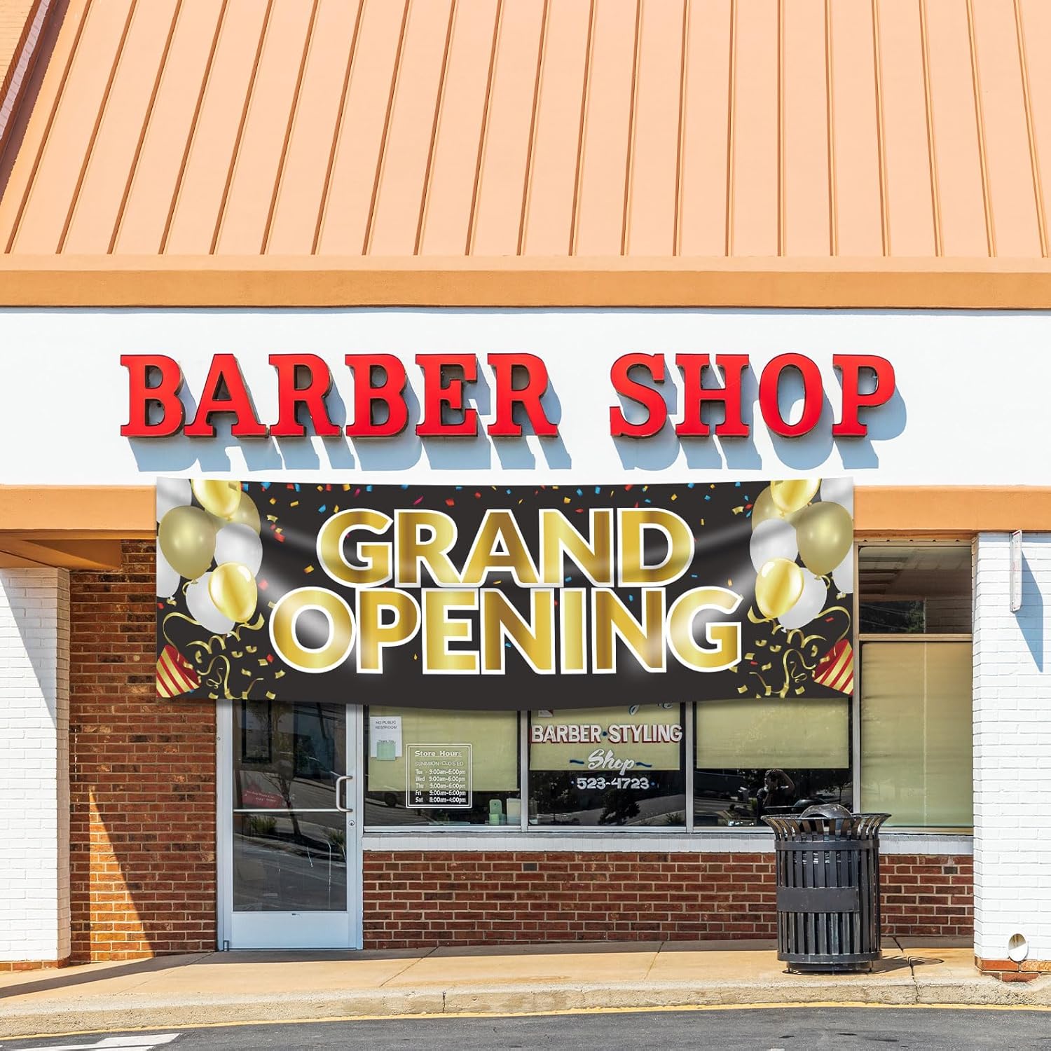 Grand Opening Banner 3x10 ft Oxford Cloth Sign and Hanging Rope