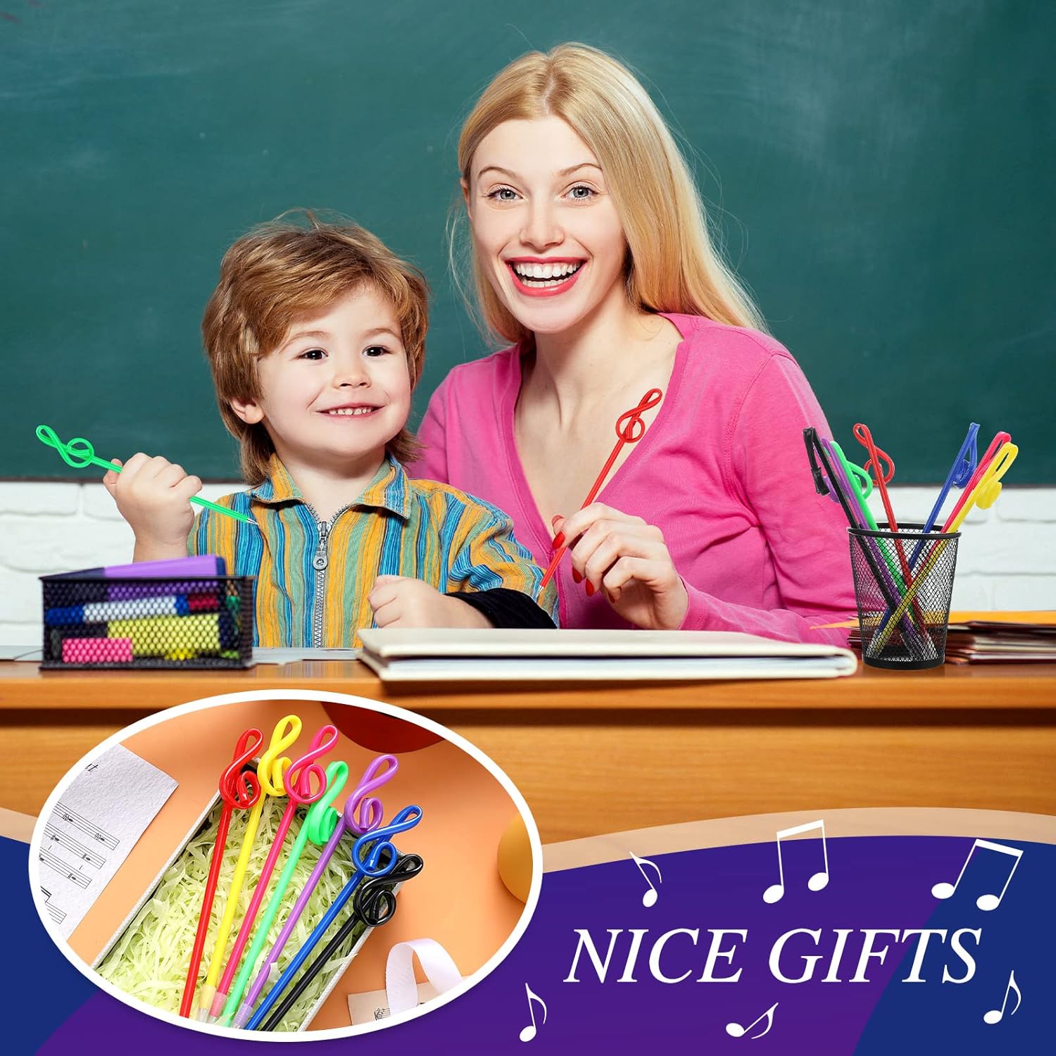 Lincia 100 Pcs Musical Note Ballpoint Pens