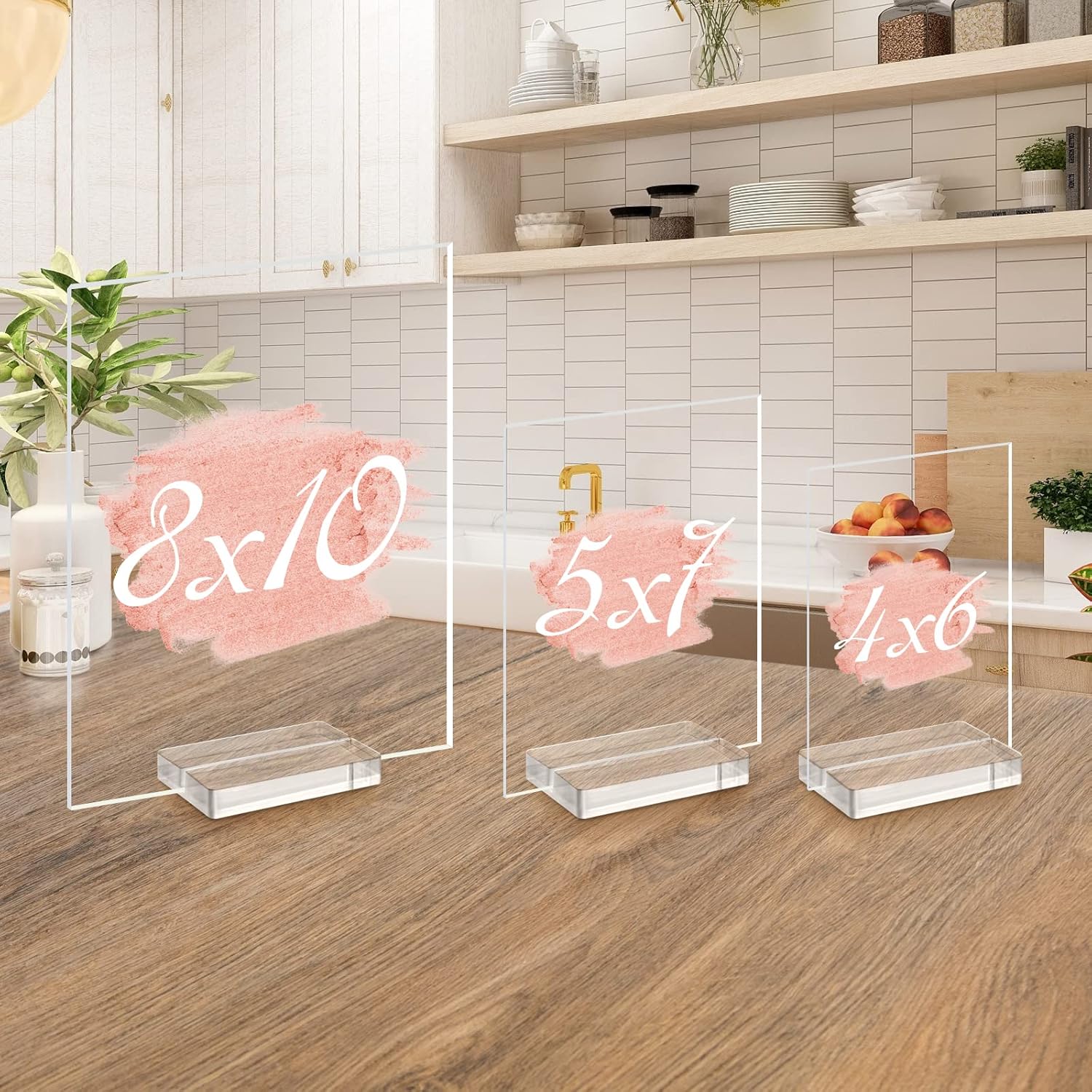 Acrylic Place Card Holder - 3 Inch Clear Table Number Display Stand 10 Pack