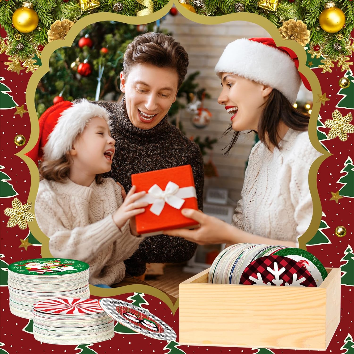 Harloon 120 Pcs 3 Inch Christmas Cutouts with 60 Styles