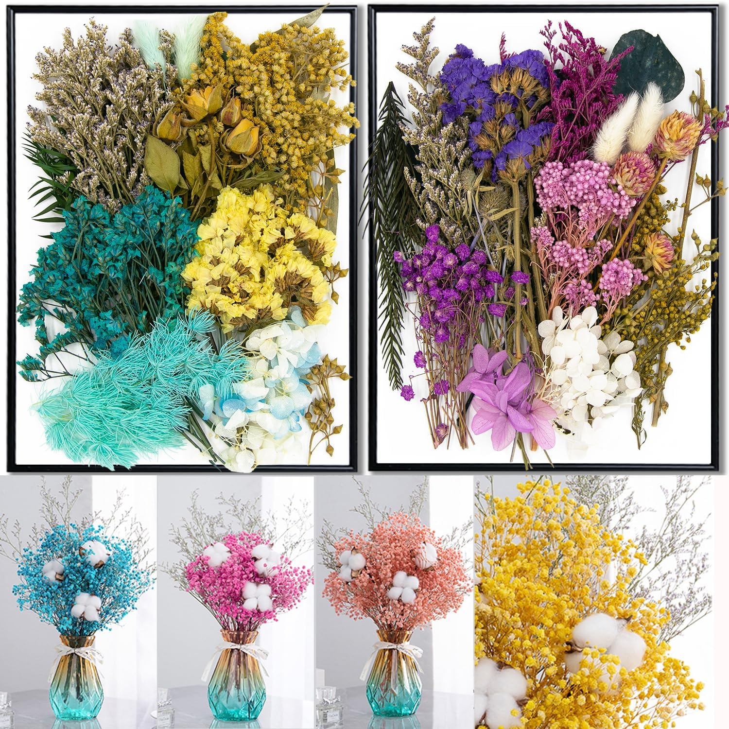 Vignee Real Dried Pressed Flower Daisies for Resin Jewelry Crafting DIY Red