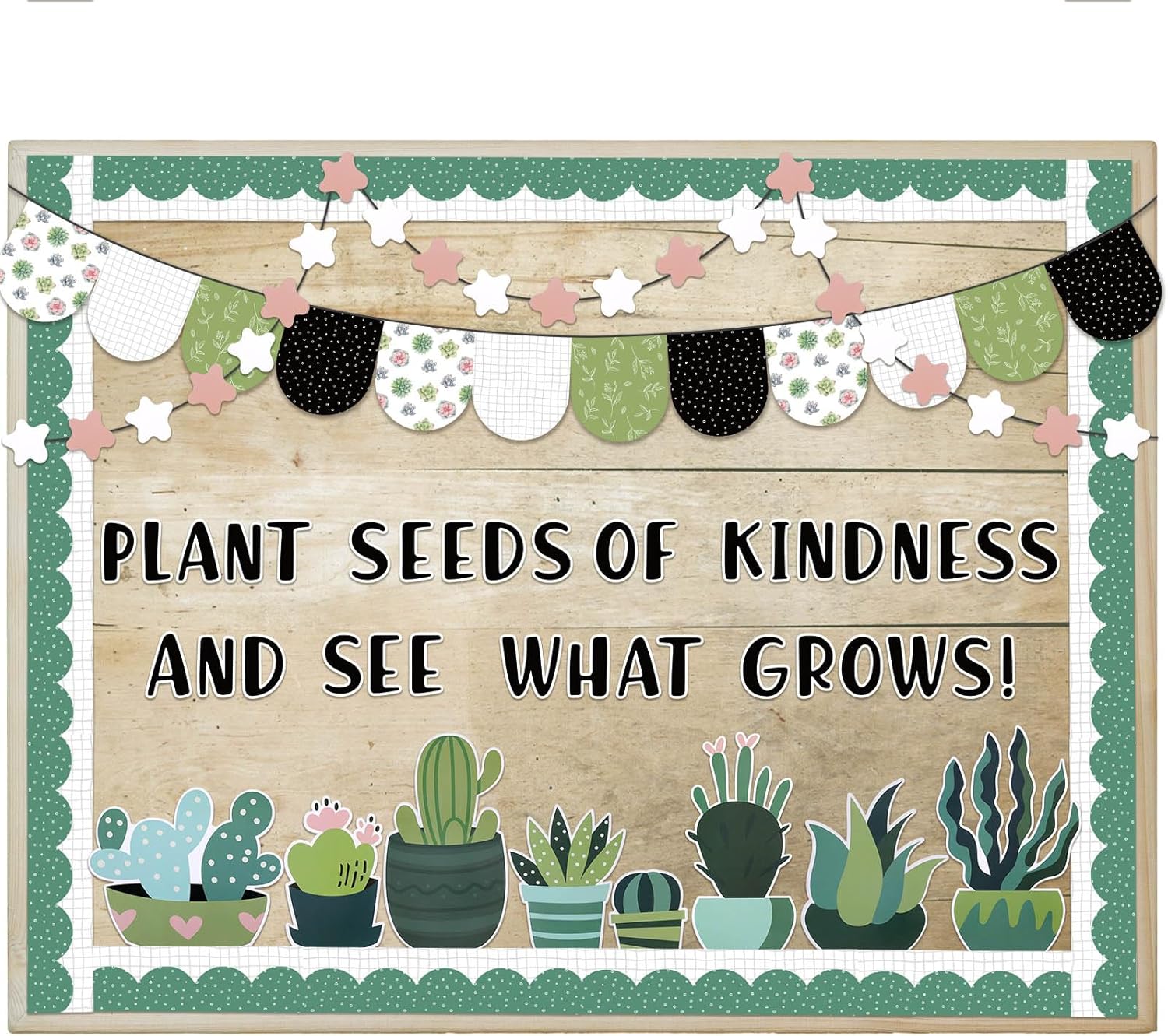 120 Pcs Potted Plant Bulletin Board Set for Classroom and Home