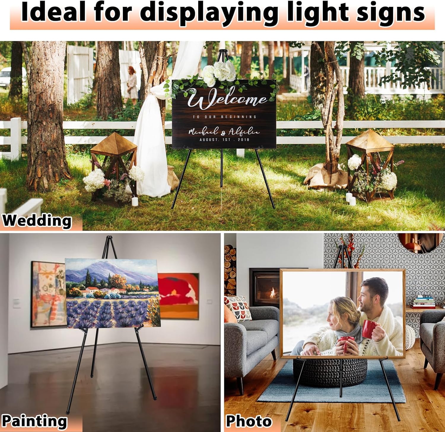 Instant Display Easel Stand 63 Collapsible Portable Art Easel