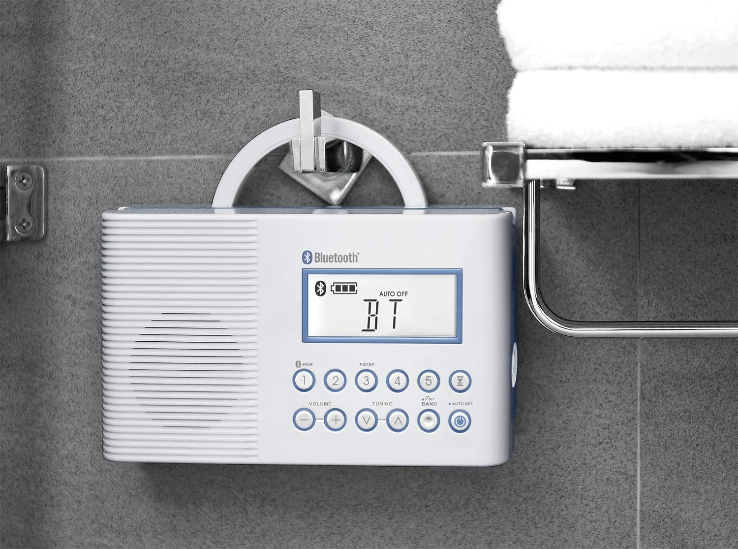 Sangean H202 Waterproof Shower Radio with Weather Alerts and Bluetooth
