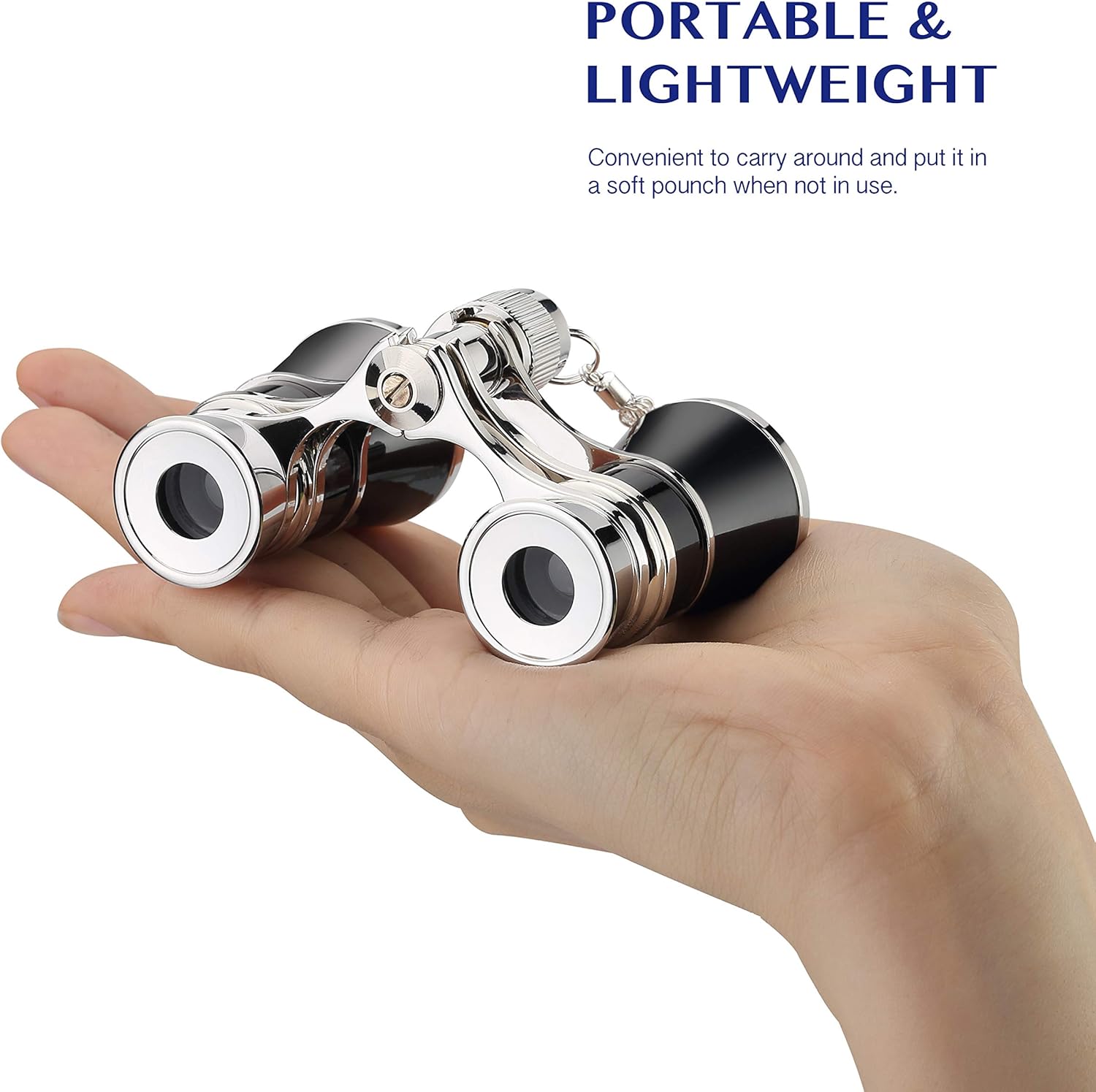 Aomekie 3X25 Opera Binoculars Compact Folding with Chain for Adults
