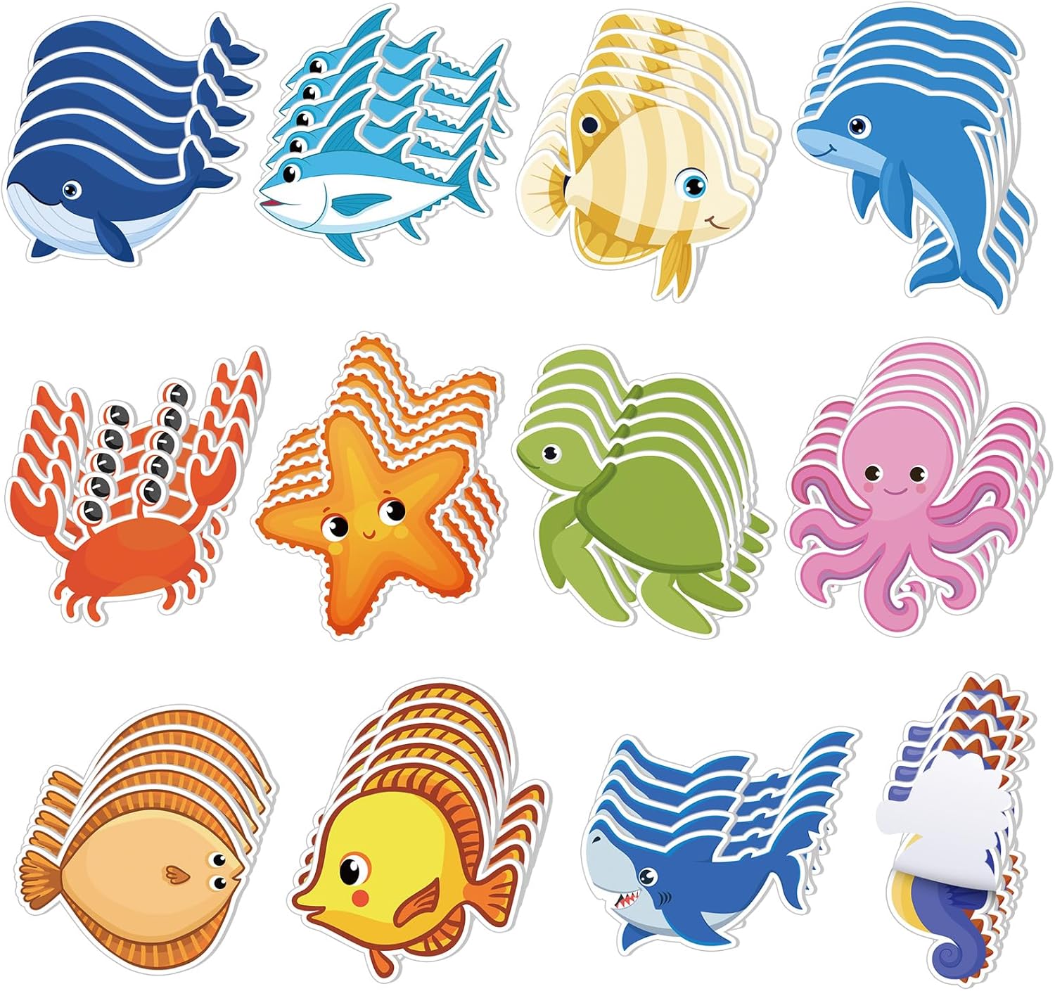 Zhanmai 60 Pack Ocean Animal Sticky Notes Set