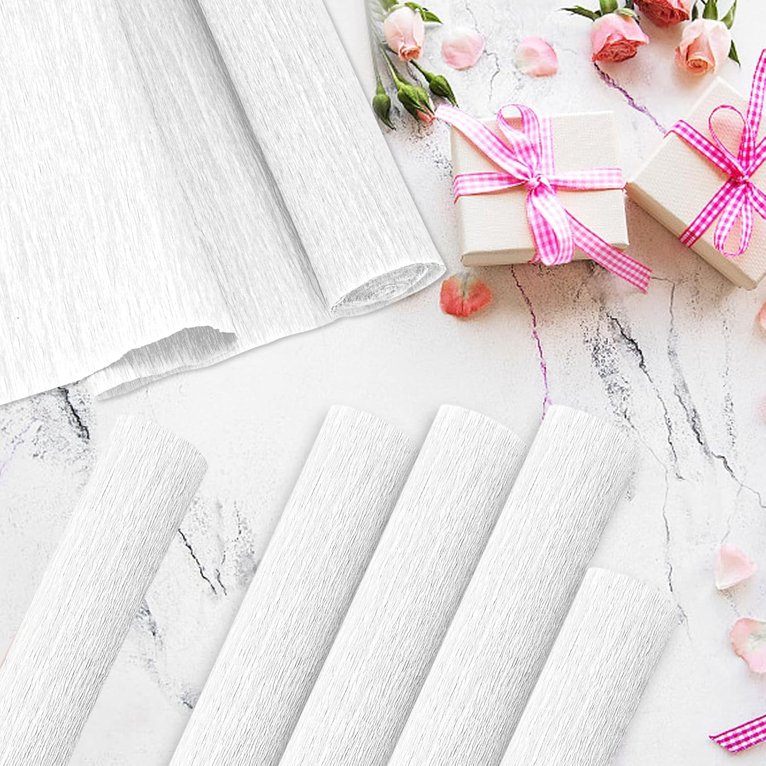 Nitelemn Crepe Paper Streamers 2 Rolls White