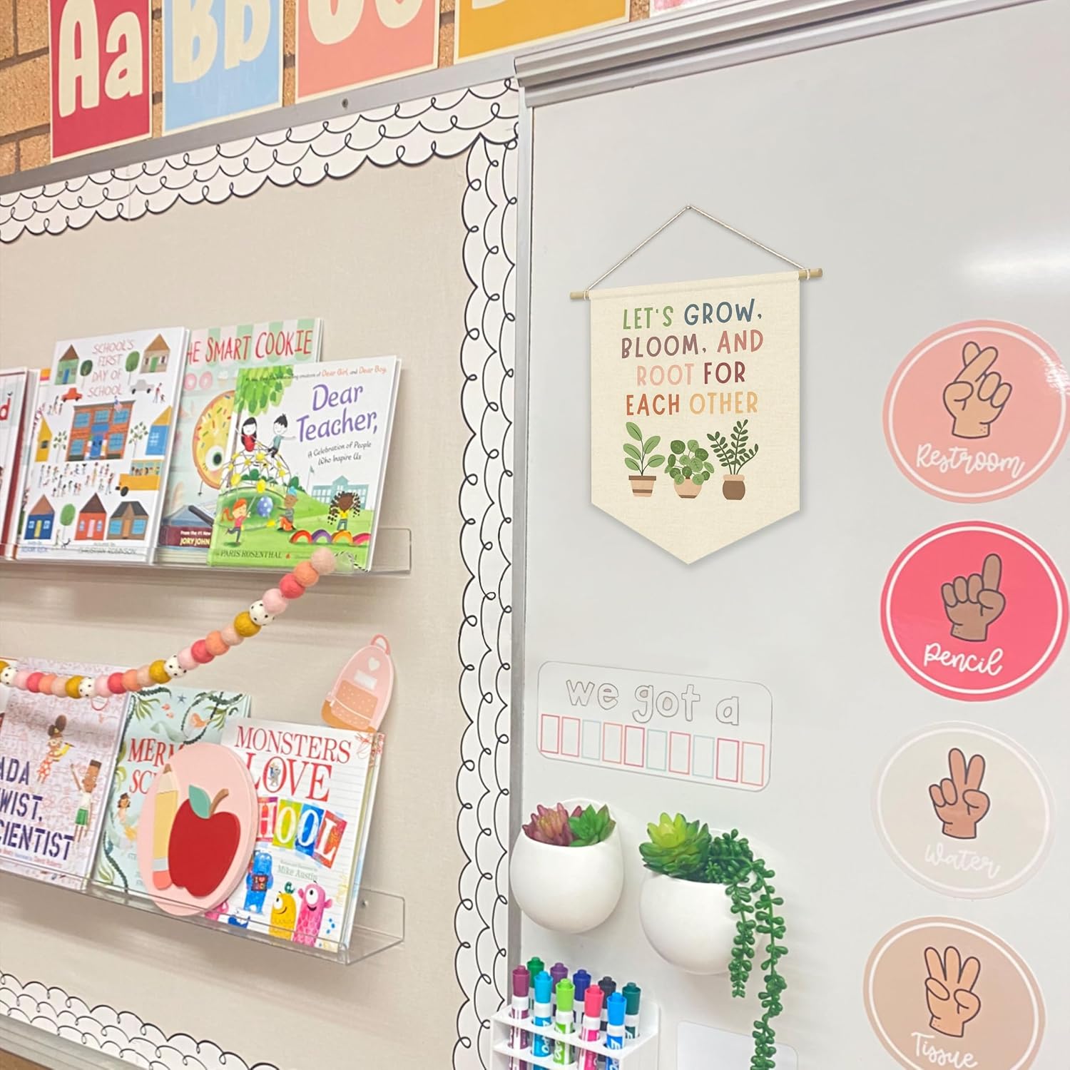 Boho Classroom Decor Positive Affirmations Green Wall Banner