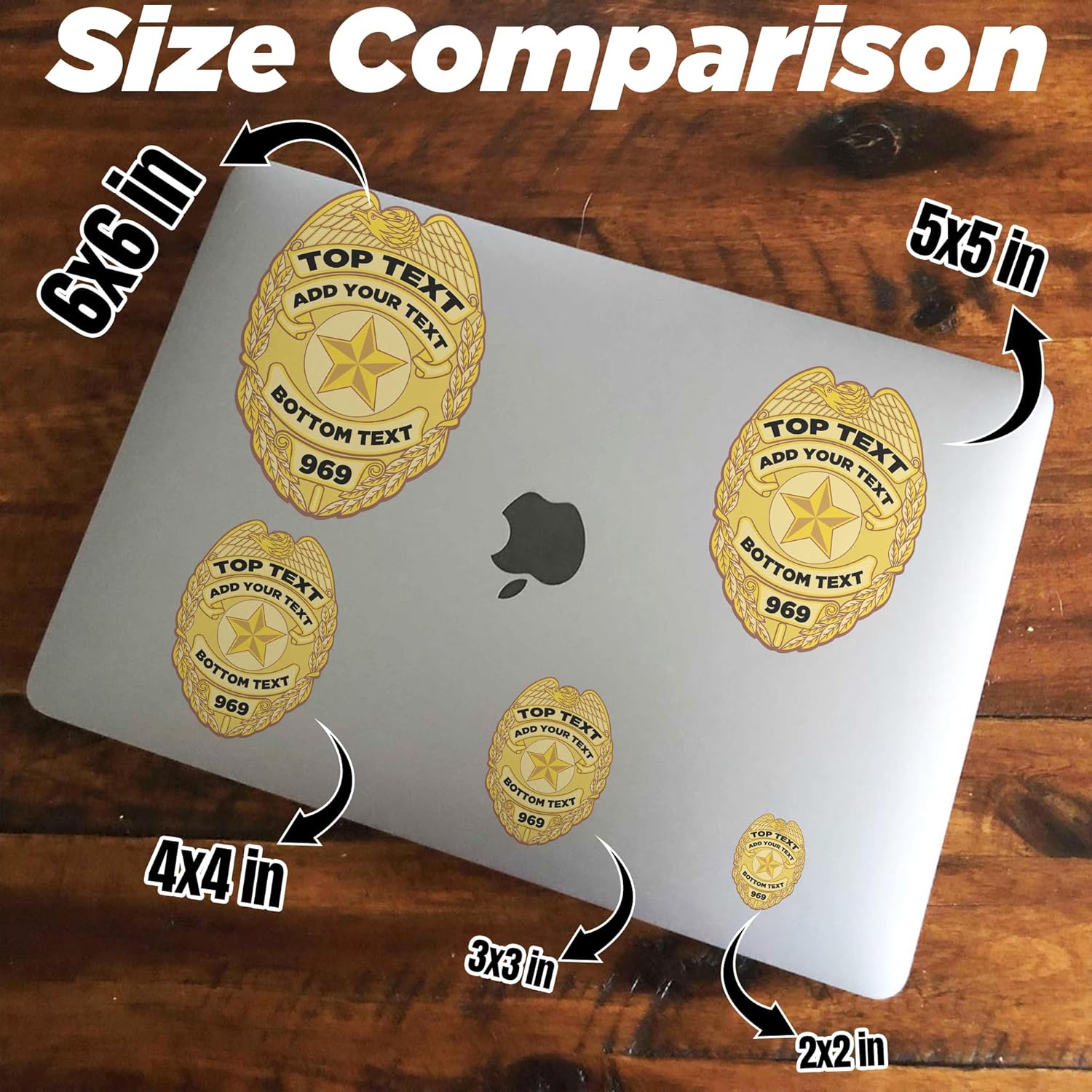 Custom Police Badge Sticker for Water Bottle Phone Case Laptop