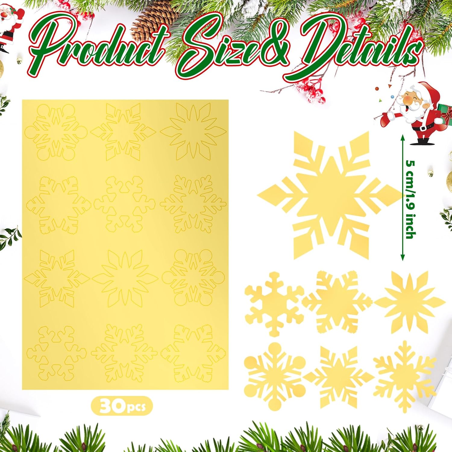 360 Pcs Christmas Envelope Seal Stickers Set Gold Foil Snowflakes