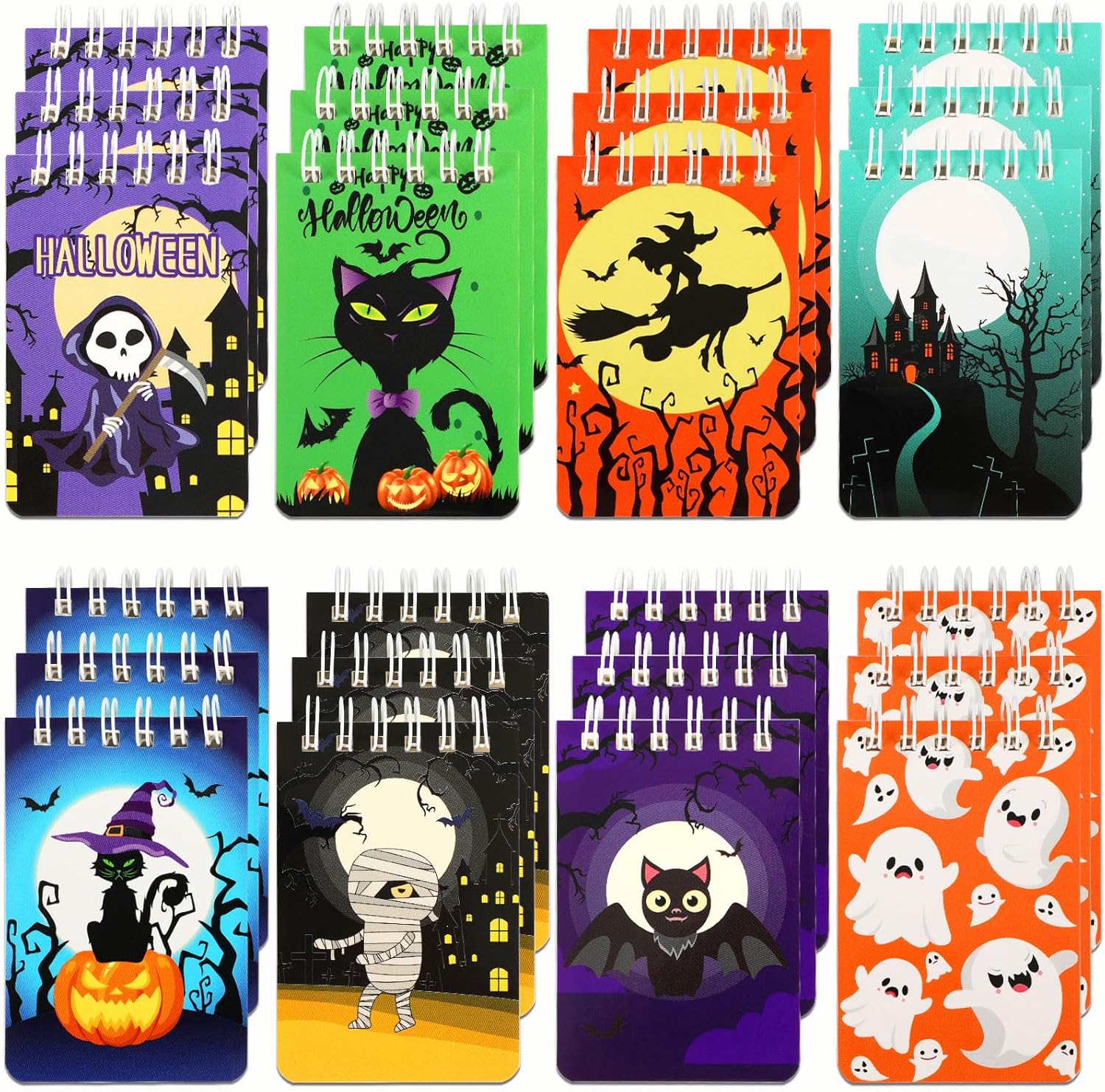 MARFOREVER 24 Pcs Halloween Notepads Set