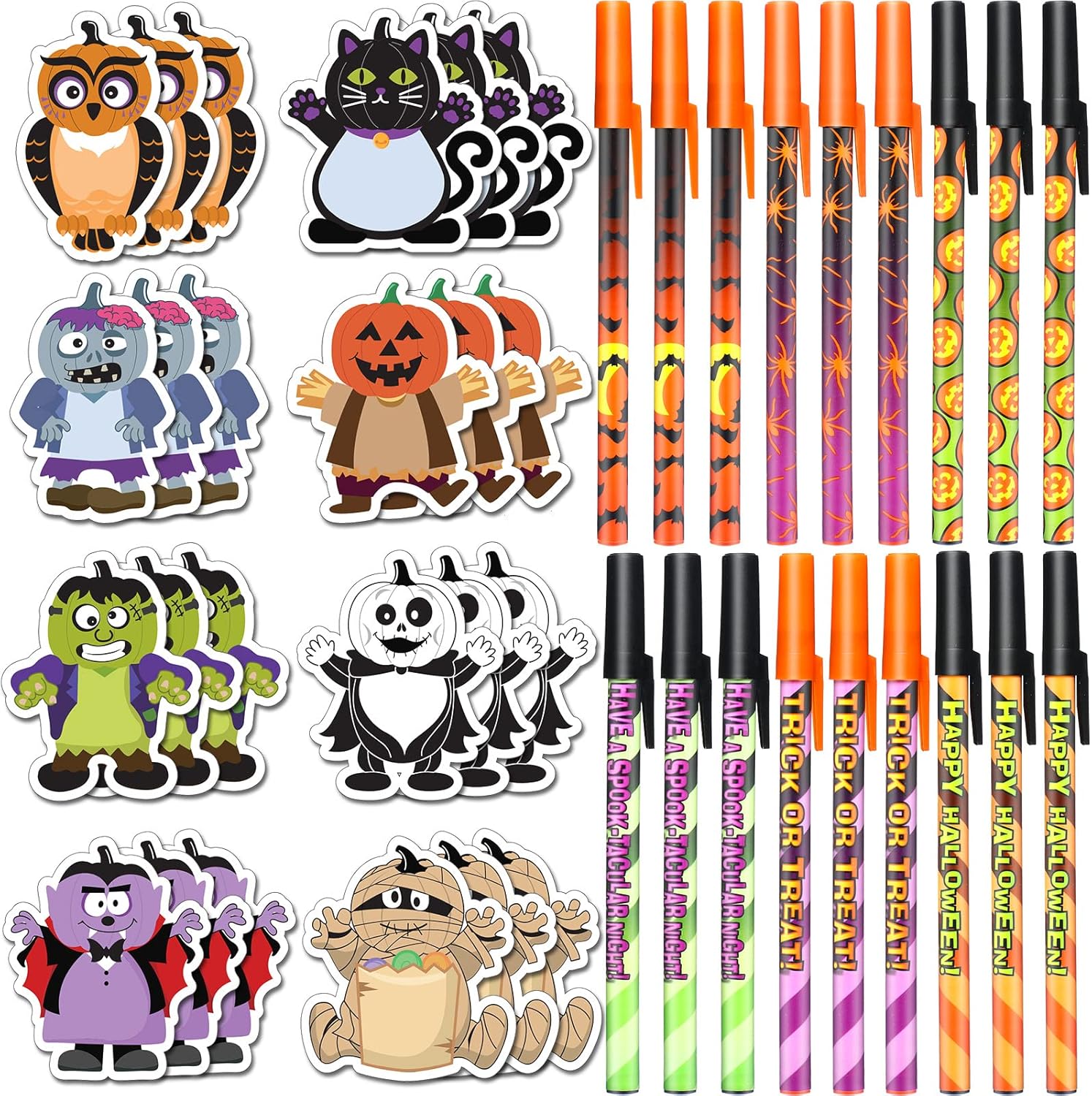 480 Sheets Halloween Sticky Notes Set with 24 Pens