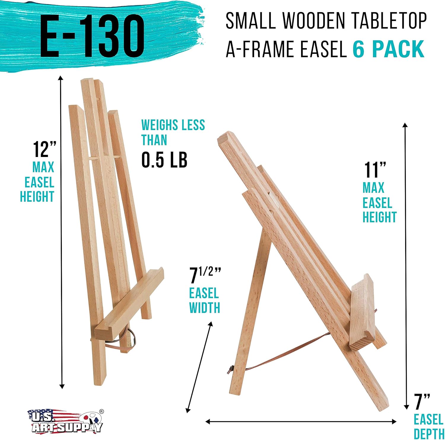 US Art Supply 11 Inch Tabletop Easel Pack of 6