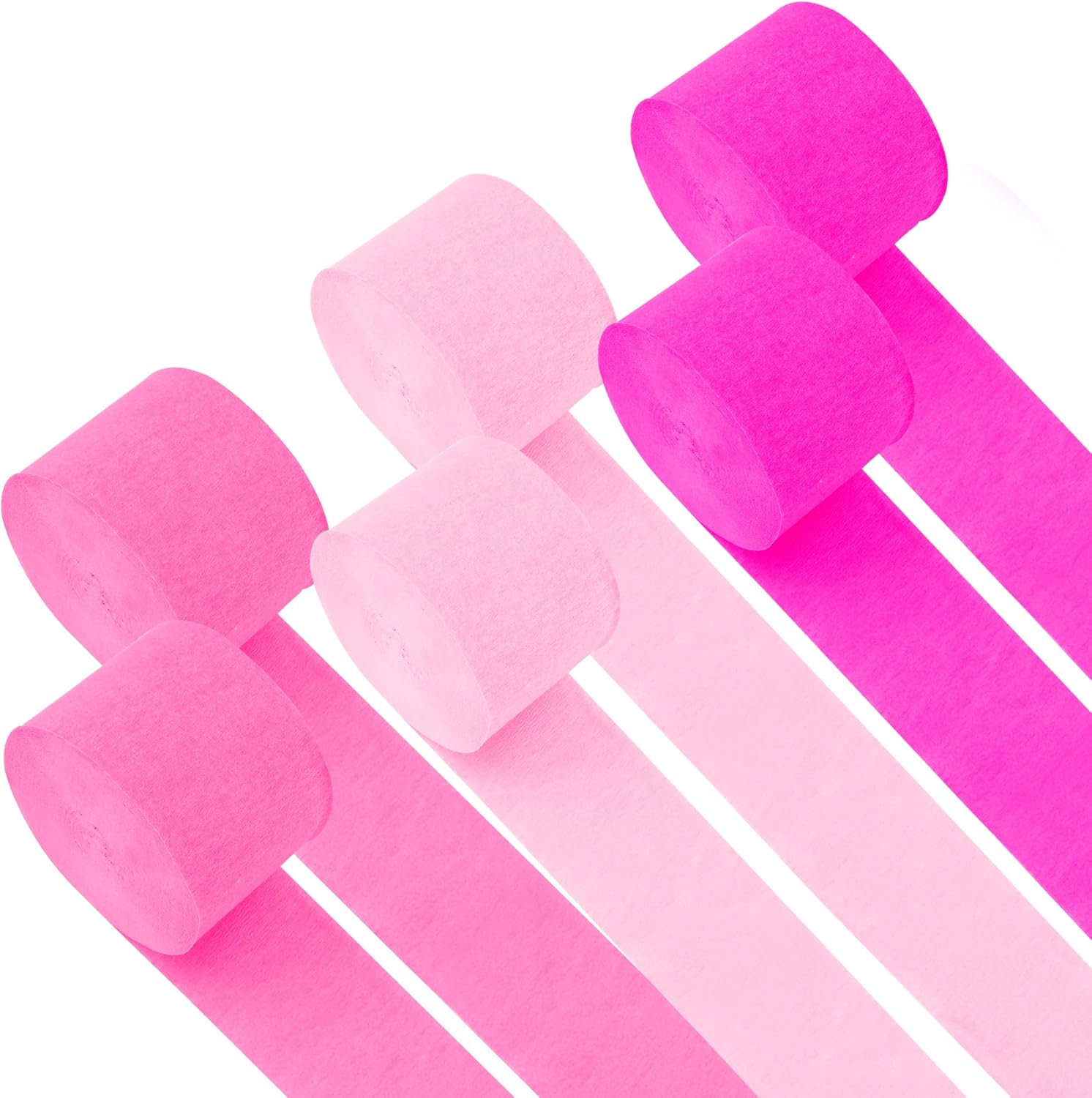 Crepe Paper Streamers - 6 Rolls 492ft Pink Party Decorations