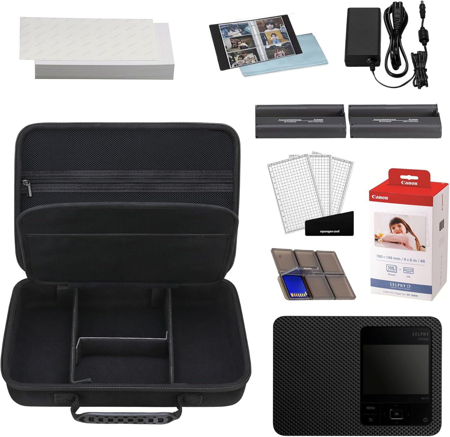 BOVKE Case for Canon SELPHY CP1500 Photo Printer Black