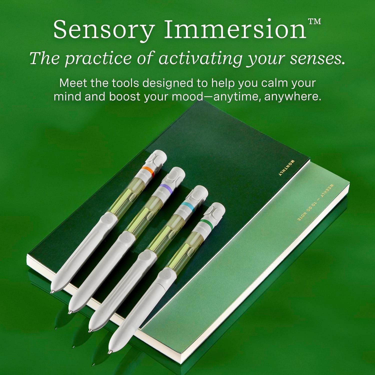Lifelines Pen Diffuser Set 4 Pack Black Ballpoint Pens with Scented Essential Oils