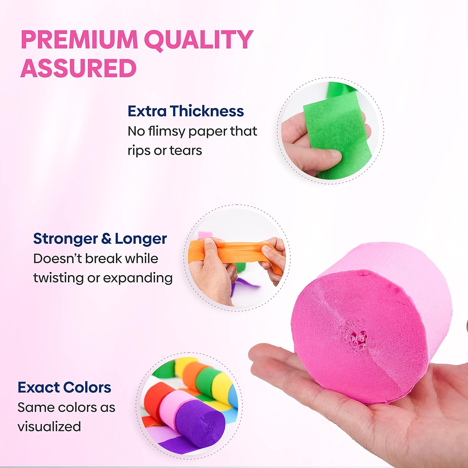 8 Crepe Paper Streamers Rolls 656ft Rainbow Party Decor