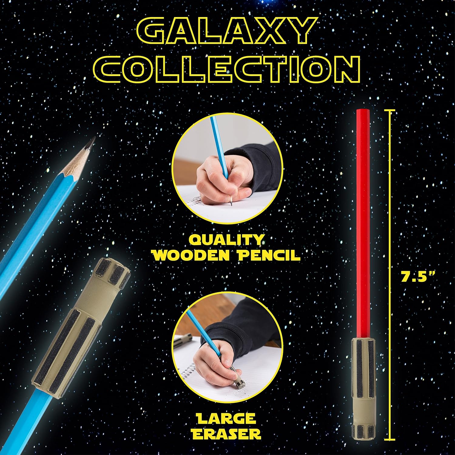 L Lifetime Light Saber Pencils with 3D Eraser